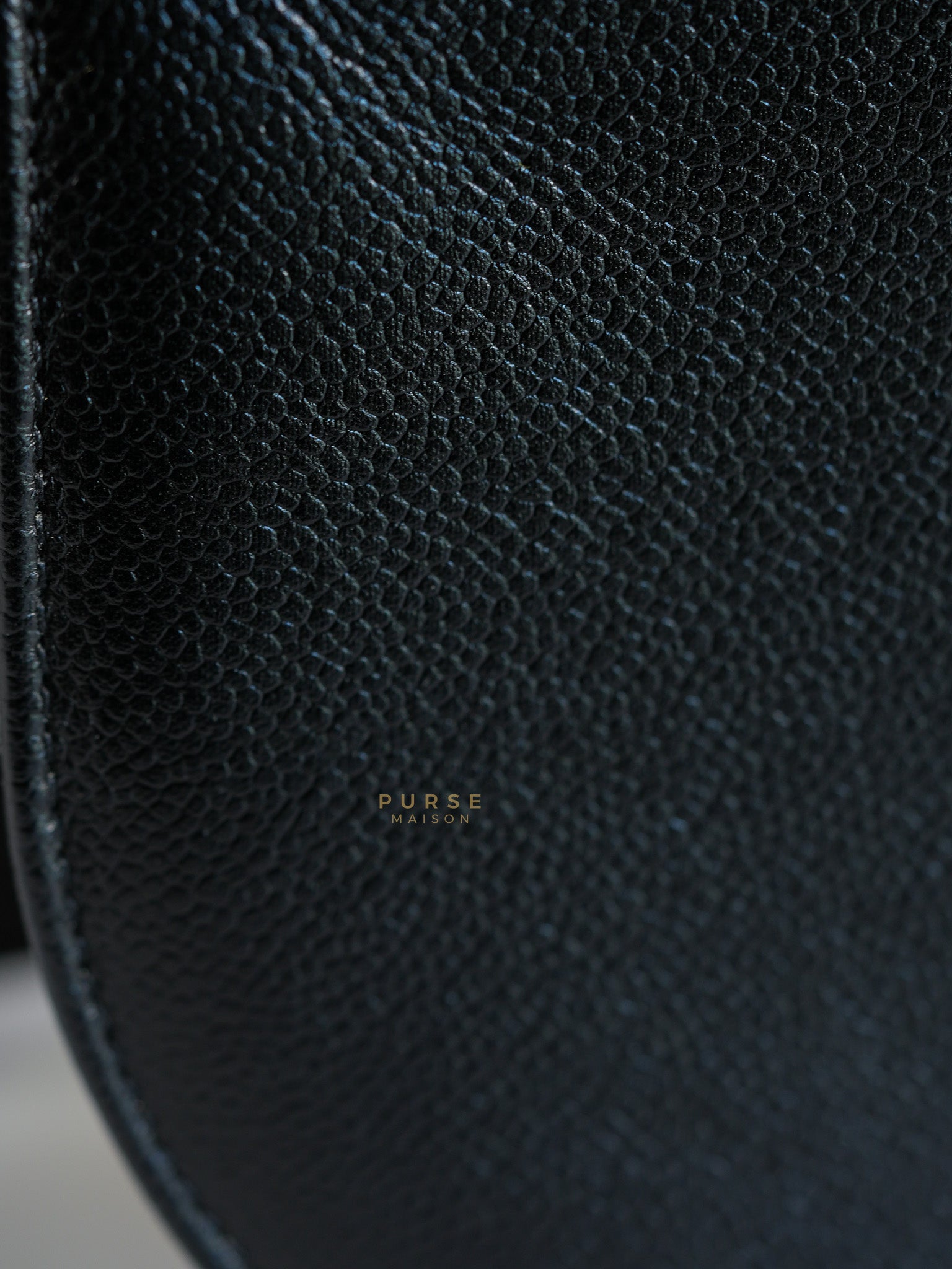 Boy Crescent Black Quilted Caviar Leather Aged Gold Hardware (Microchip) | Purse Maison Luxury Bags Shop