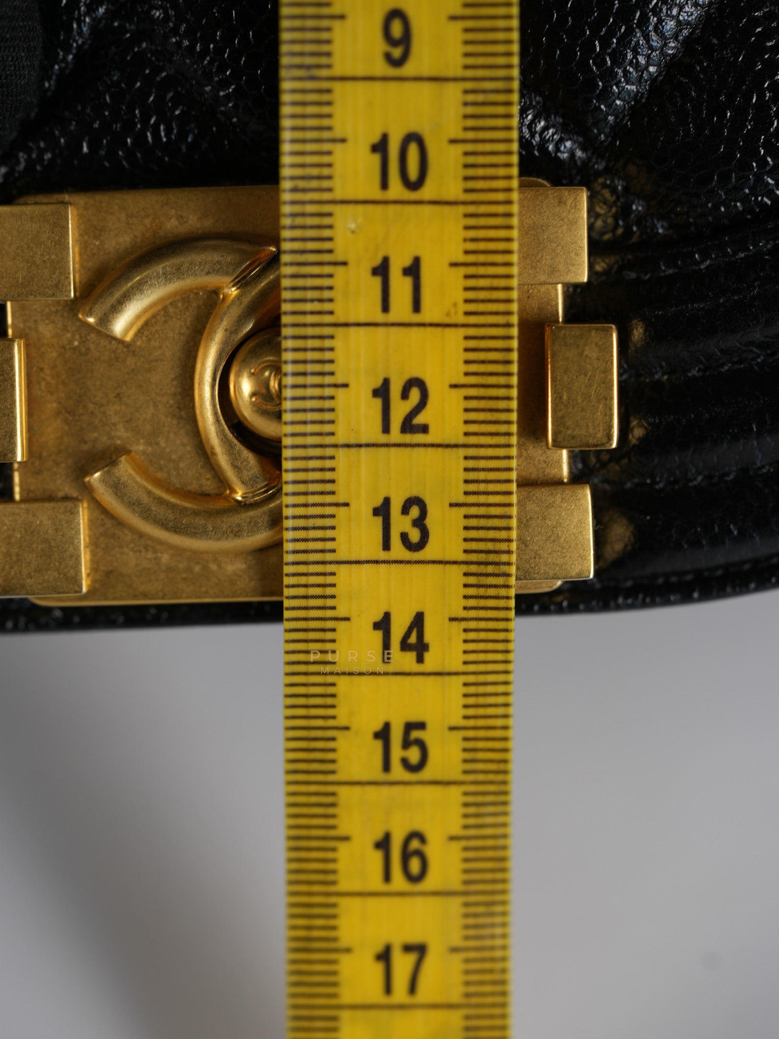Boy Crescent Black Quilted Caviar Leather Aged Gold Hardware (Microchip) | Purse Maison Luxury Bags Shop