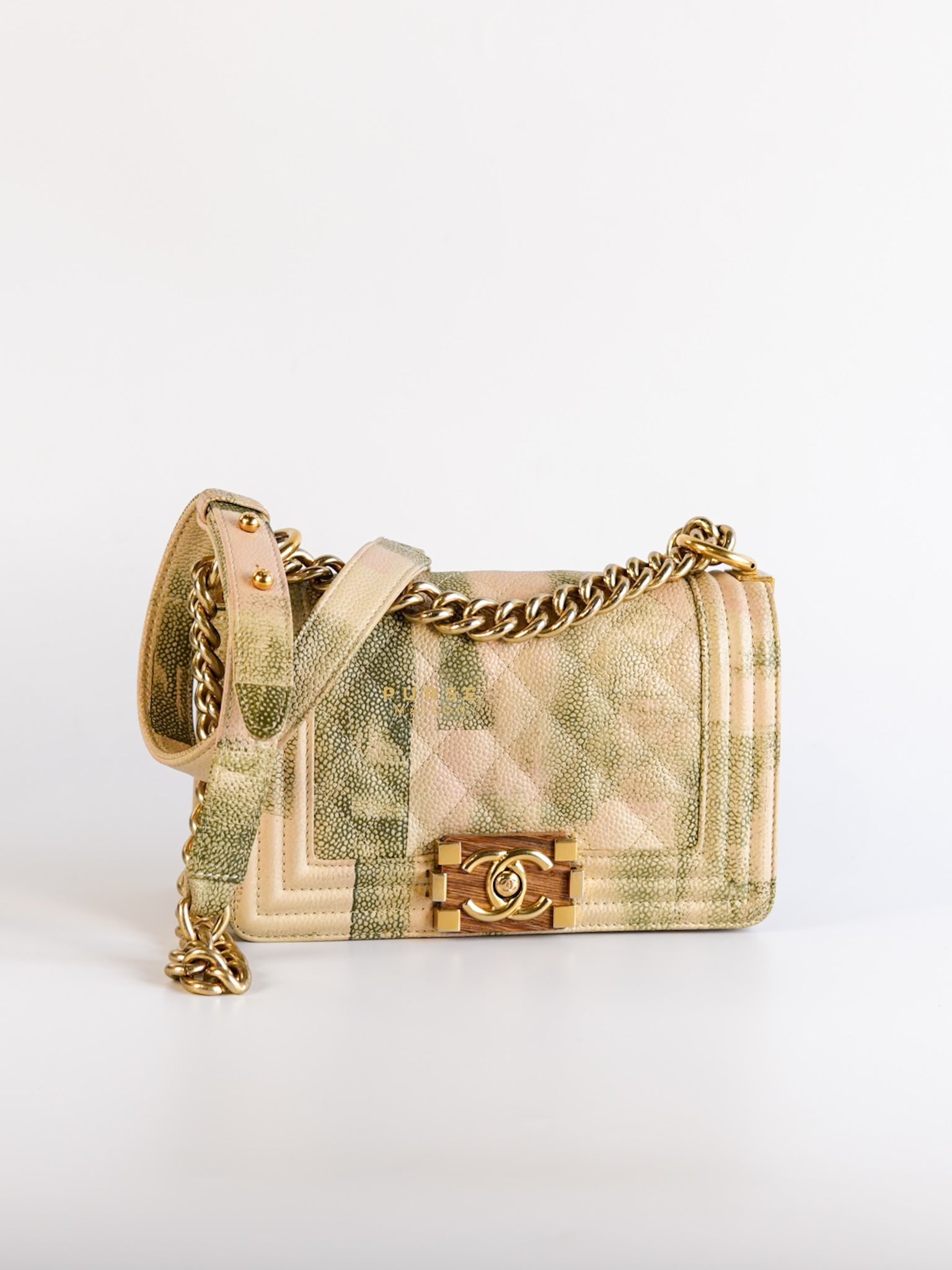 Boy Cuba Cruise Small in Caviar Leather & Aged Gold Hardware Series 23 | Purse Maison Luxury Bags Shop