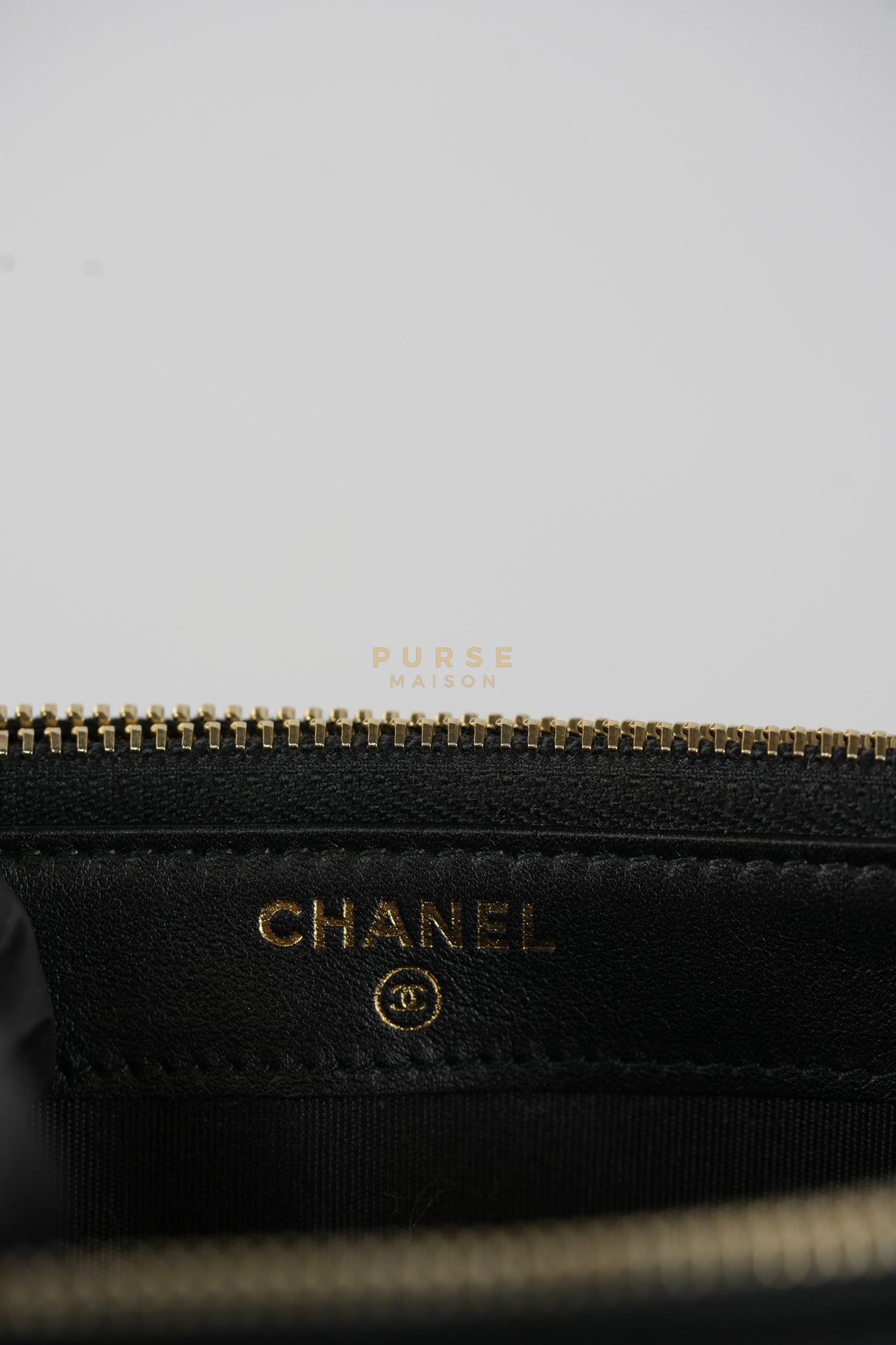 Boy Double Zip Wallet On Chain in Black Quilted Lambskin Leather & Aged Gold Hardware Series 24 | Purse Maison Luxury Bags Shop