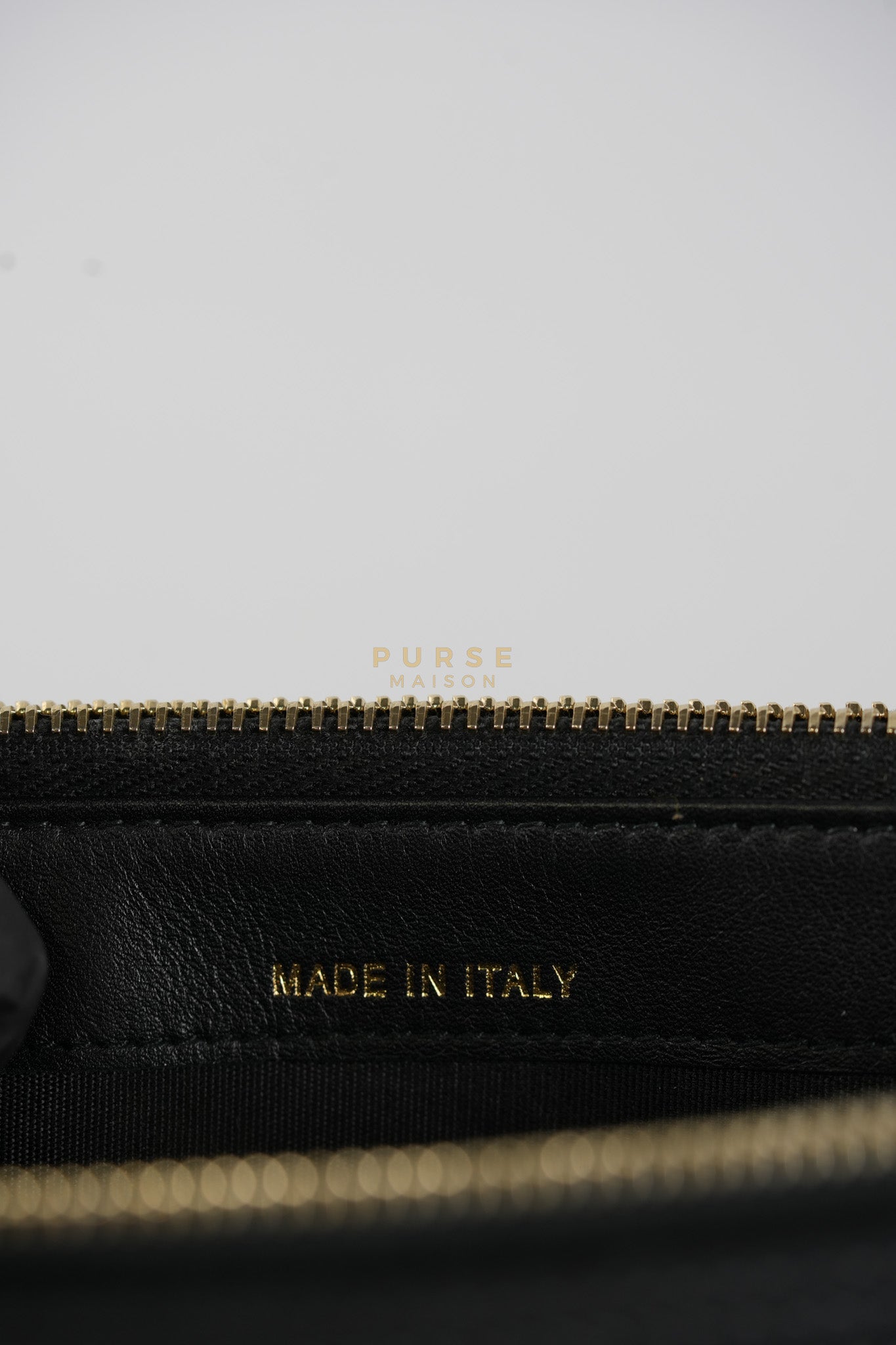 Boy Double Zip Wallet On Chain in Black Quilted Lambskin Leather & Aged Gold Hardware Series 24 | Purse Maison Luxury Bags Shop