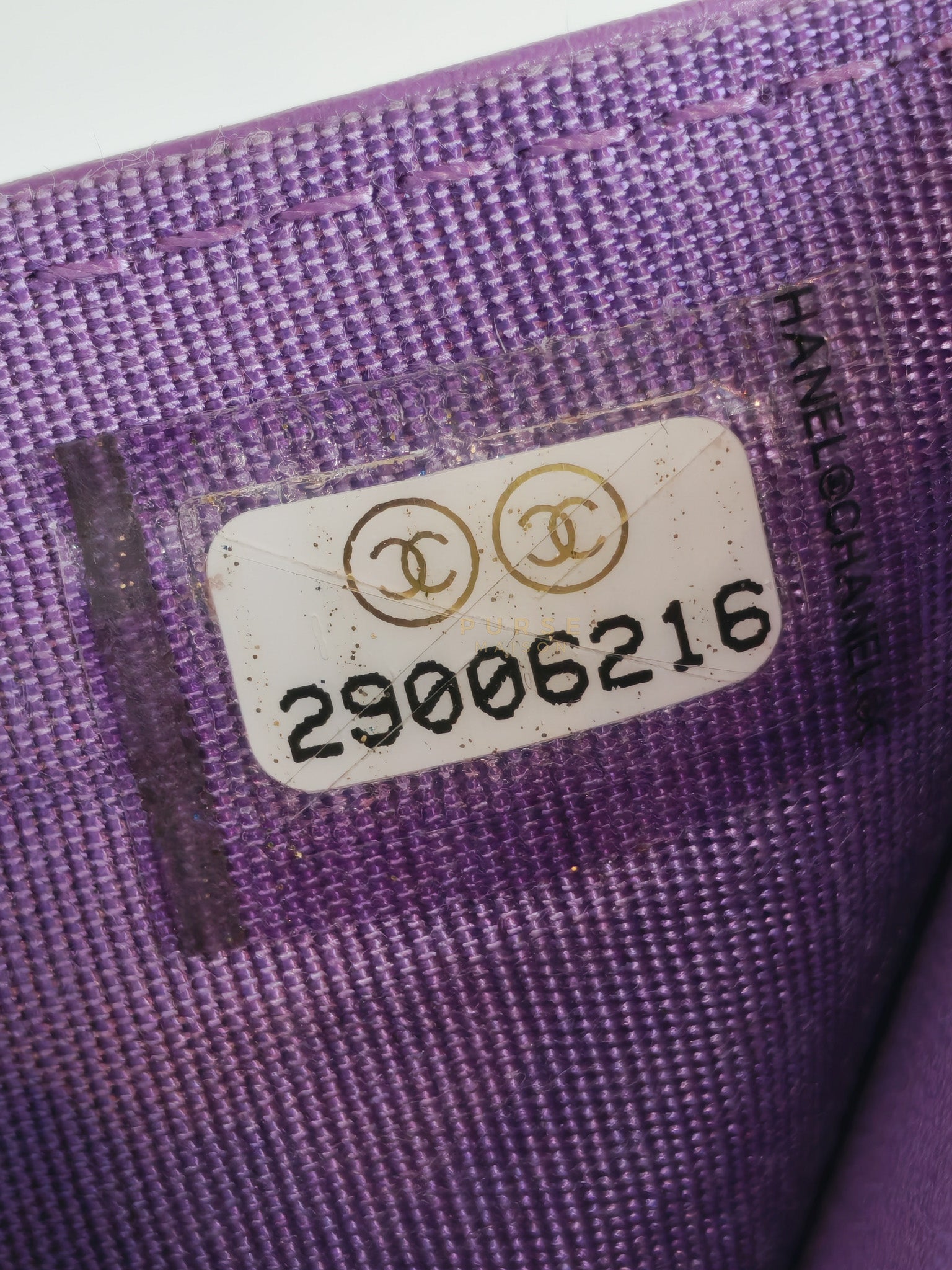 Boy Flap Compact Wallet in Purple Caviar Leather and Light Gold Hardware Series 29 | Purse Maison Luxury Bags Shop