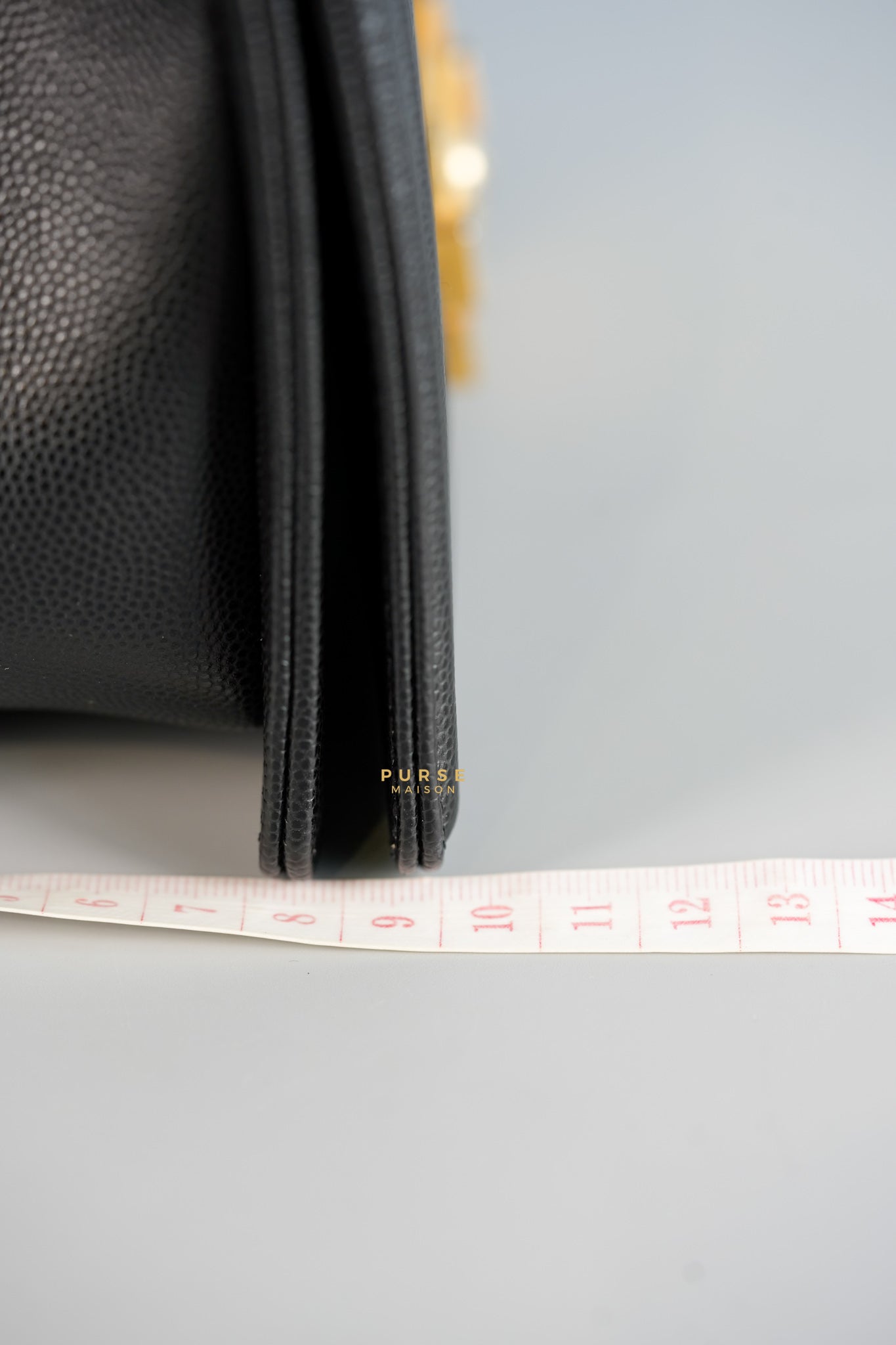 Boy Medium Black Quilted Caviar and Aged Gold Hardware Series 30 | Purse Maison Luxury Bags Shop