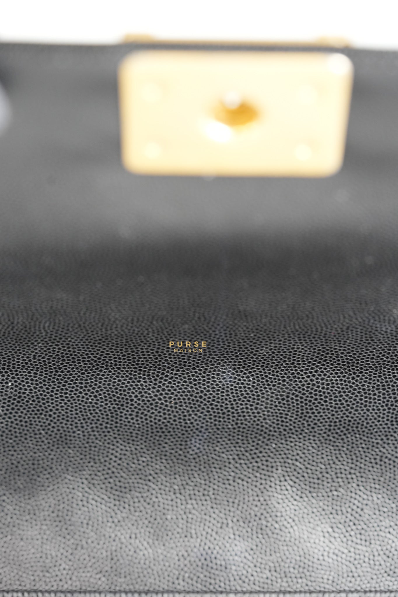 Boy Medium Black Quilted Caviar and Aged Gold Hardware Series 30 | Purse Maison Luxury Bags Shop