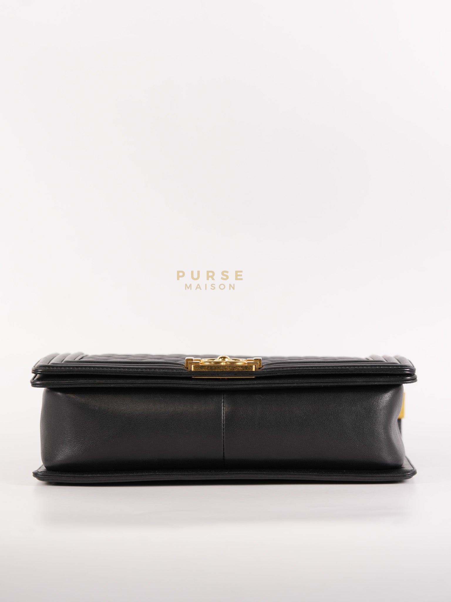 Boy New Medium in Black Quilted Lambskin Leather and Aged Gold Hardware Series 20 | Purse Maison Luxury Bags Shop