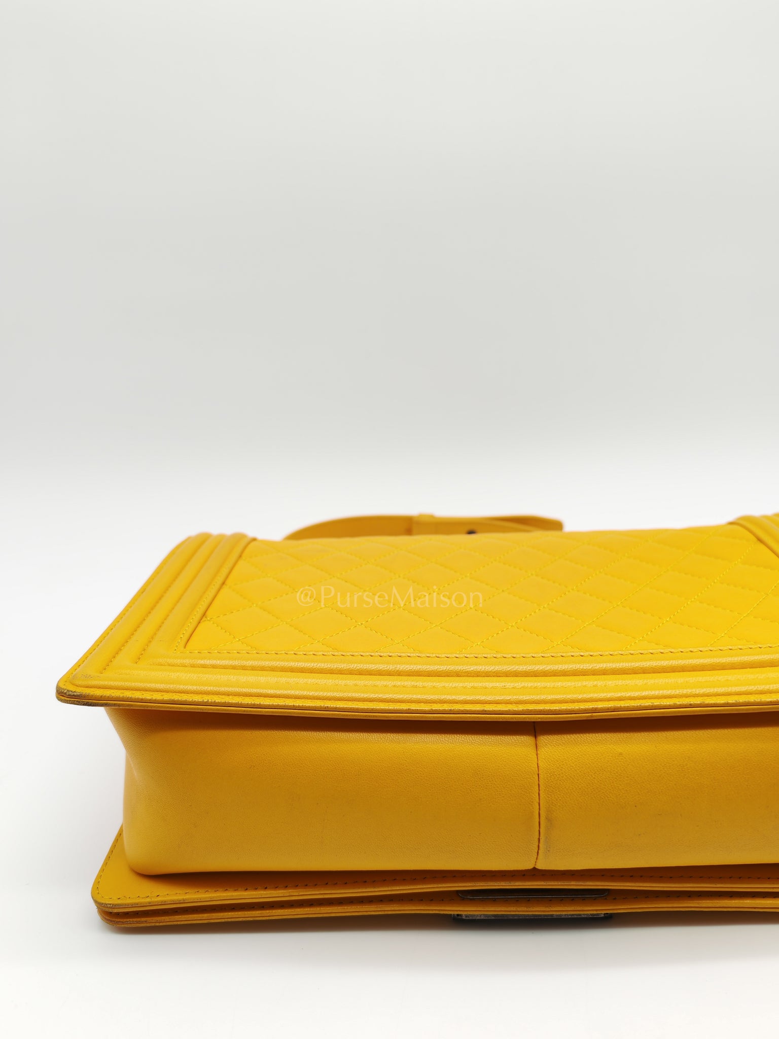 Boy New Medium in Yellow Quilted Lambskin Leather and Ruthenium Hardware Series 20 | Purse Maison Luxury Bags Shop