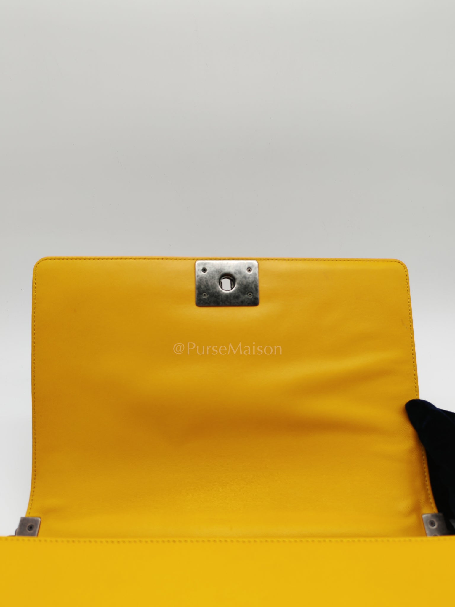 Boy New Medium in Yellow Quilted Lambskin Leather and Ruthenium Hardware Series 20 | Purse Maison Luxury Bags Shop