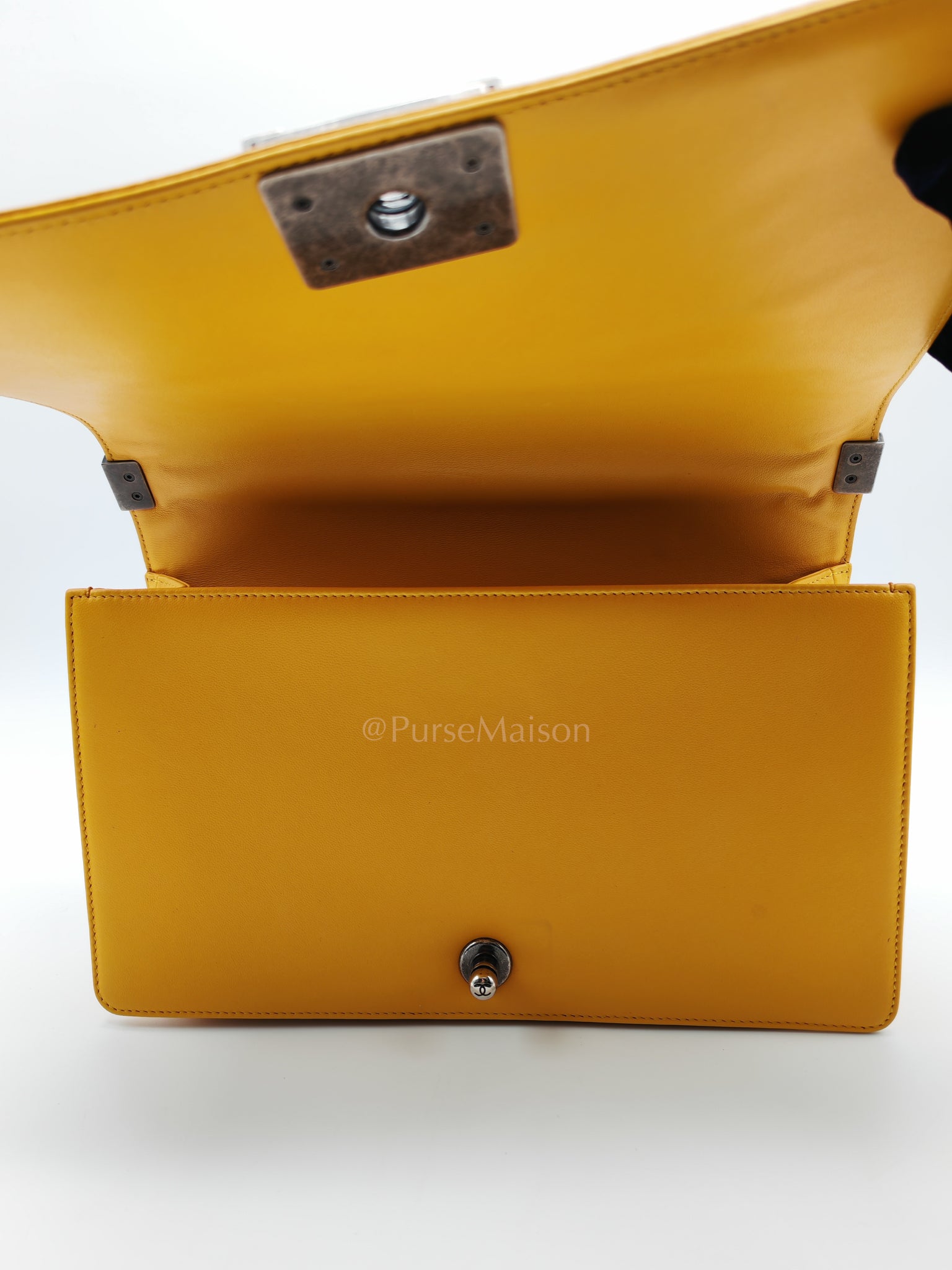 Boy New Medium in Yellow Quilted Lambskin Leather and Ruthenium Hardware Series 20 | Purse Maison Luxury Bags Shop