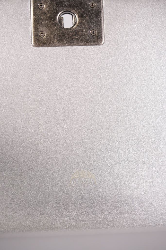 Boy New Medium Metallic Gray Calfskin Leather in Ruthenium Hardware Series 20 | Purse Maison Luxury Bags Shop