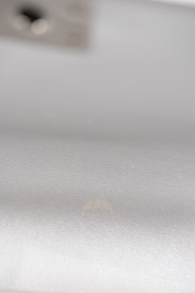 Boy New Medium Metallic Gray Calfskin Leather in Ruthenium Hardware Series 20 | Purse Maison Luxury Bags Shop