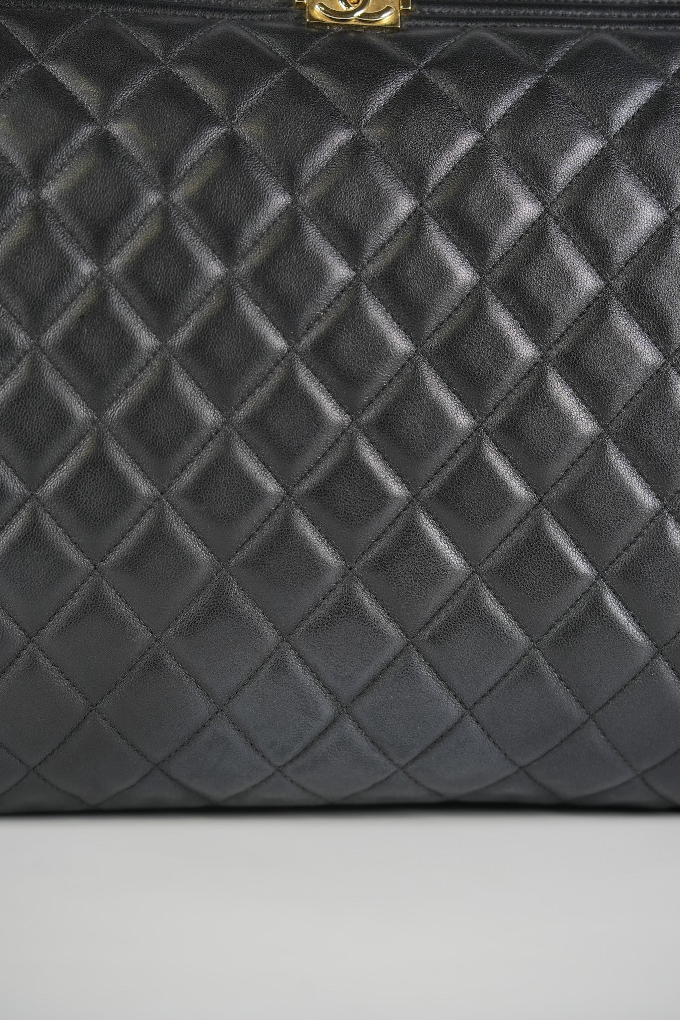 Boy O Case Clutch Bag in Black Quilted Calfskin Leather & Light Gold Hardware Series 26 | Purse Maison Luxury Bags Shop