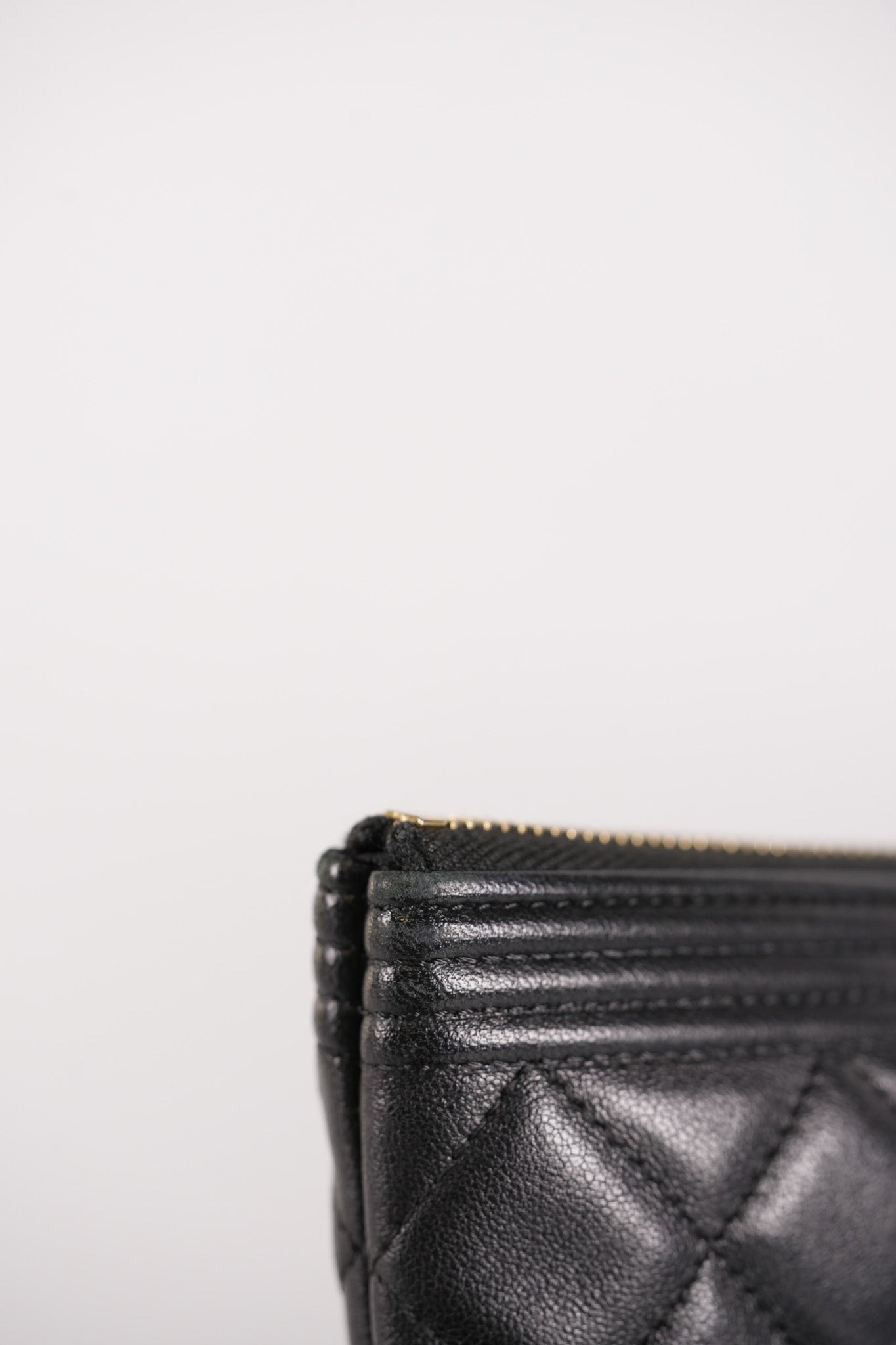 Boy O Case Clutch Bag in Black Quilted Calfskin Leather & Light Gold Hardware Series 26 | Purse Maison Luxury Bags Shop