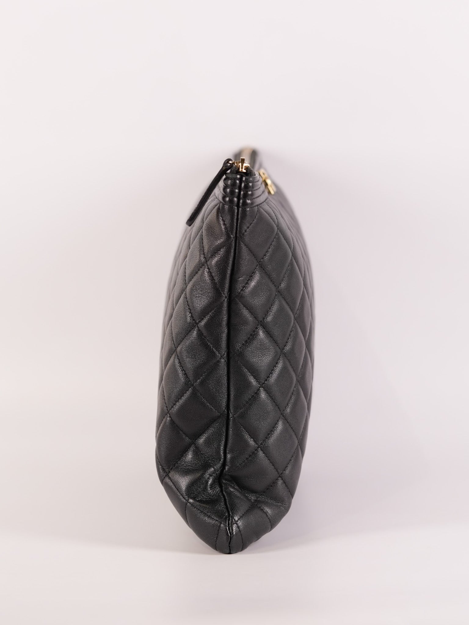 Boy O Case Clutch Bag in Black Quilted Calfskin Leather & Light Gold Hardware Series 26 | Purse Maison Luxury Bags Shop