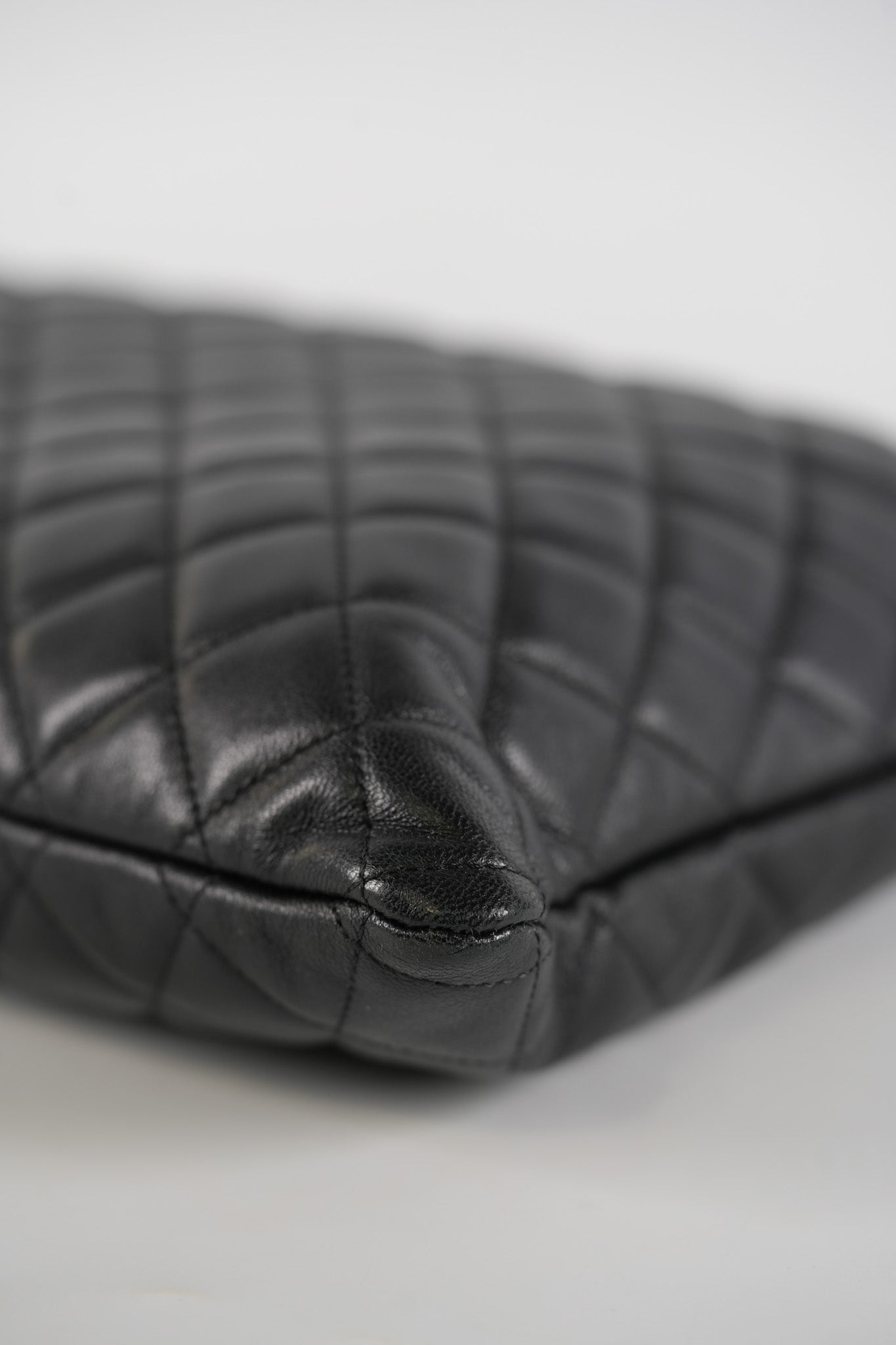 Boy O Case Clutch Bag in Black Quilted Calfskin Leather & Light Gold Hardware Series 26 | Purse Maison Luxury Bags Shop