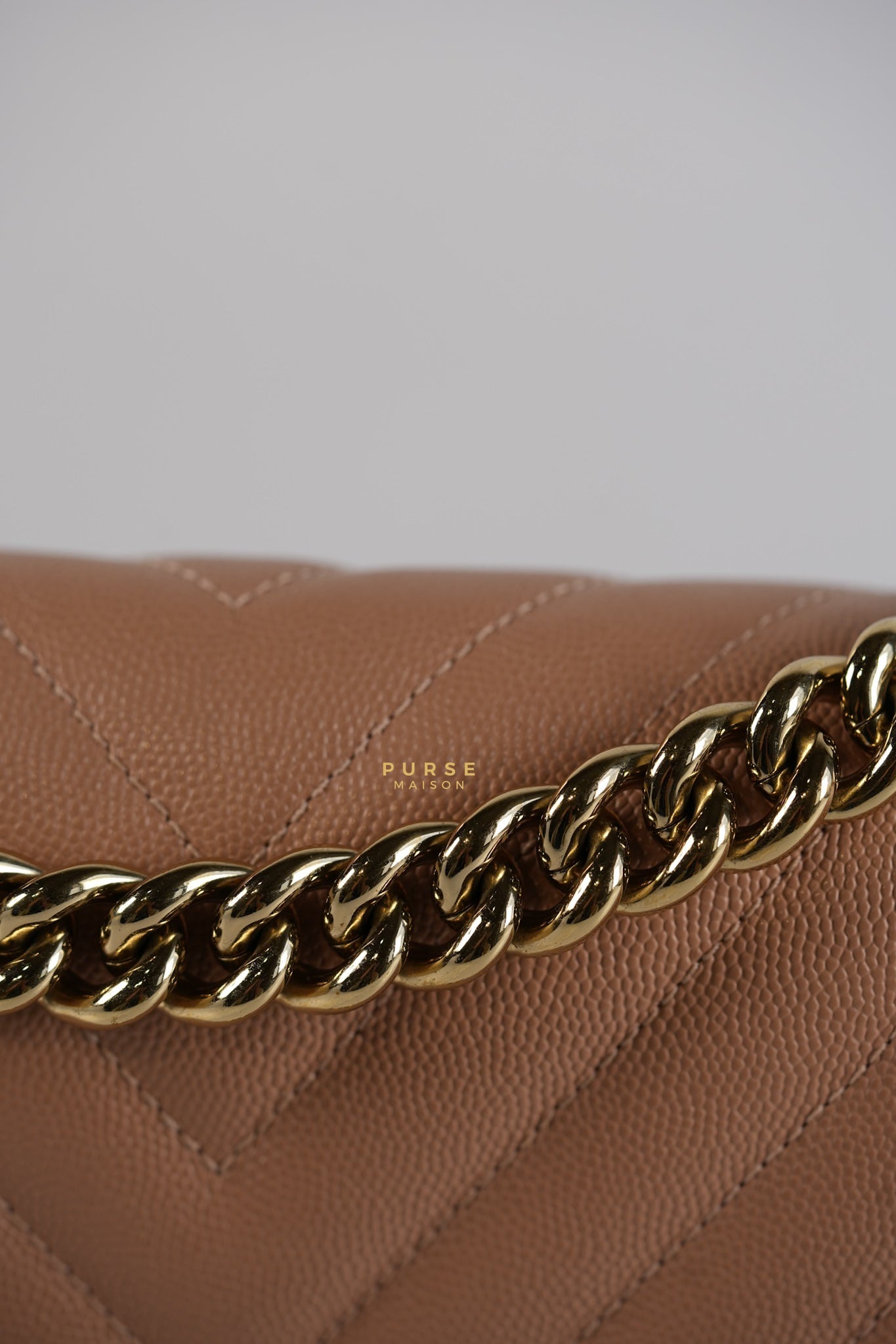 Boy Old Medium 18s Beige Chevron Caviar Leather & Champagne Gold Hardware (Series 25) | Purse Maison Luxury Bags Shop