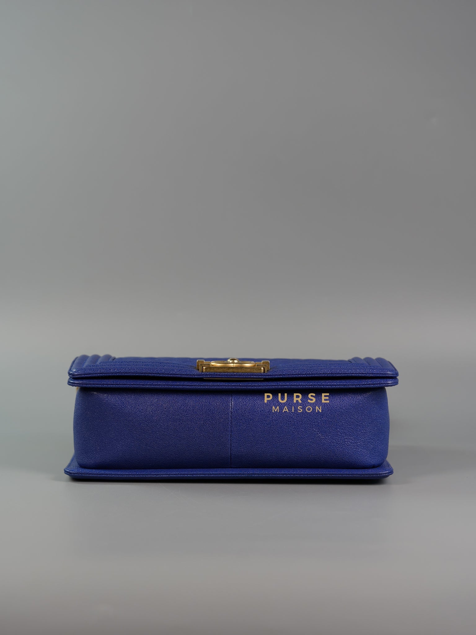 Boy Old Medium Bag in Blue Caviar Leather & Aged Gold Hardware Series 27 | Purse Maison Luxury Bags Shop