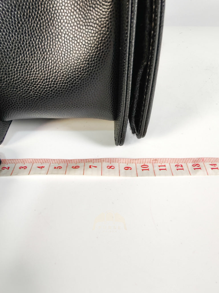 Boy Old Medium Black Caviar Leather in Aged Gold Hardware (Microchip) | Purse Maison Luxury Bags Shop