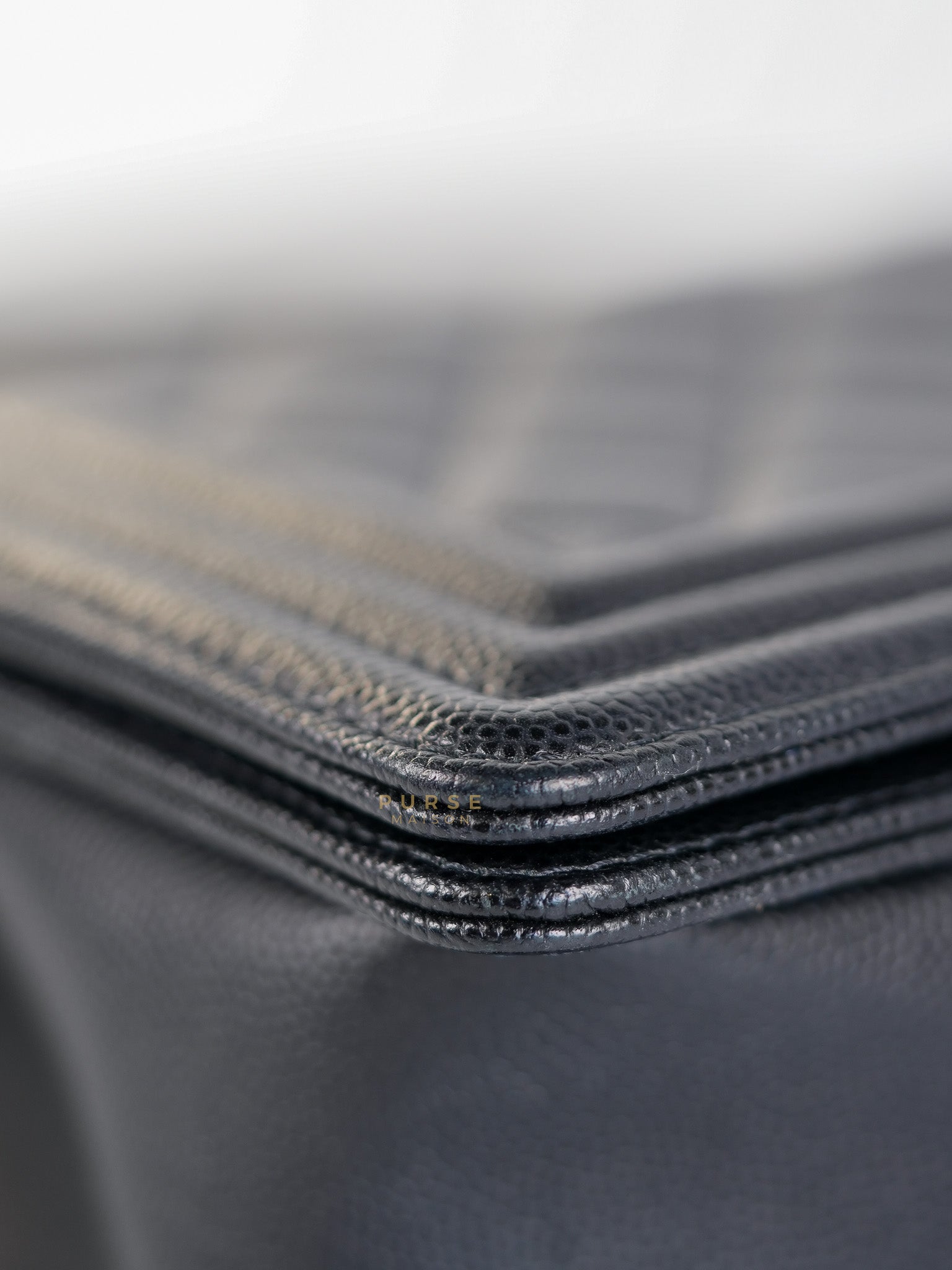 Boy Old Medium Caviar Leather in Aged Gold Hardware in Series 30 | Purse Maison Luxury Bags Shop