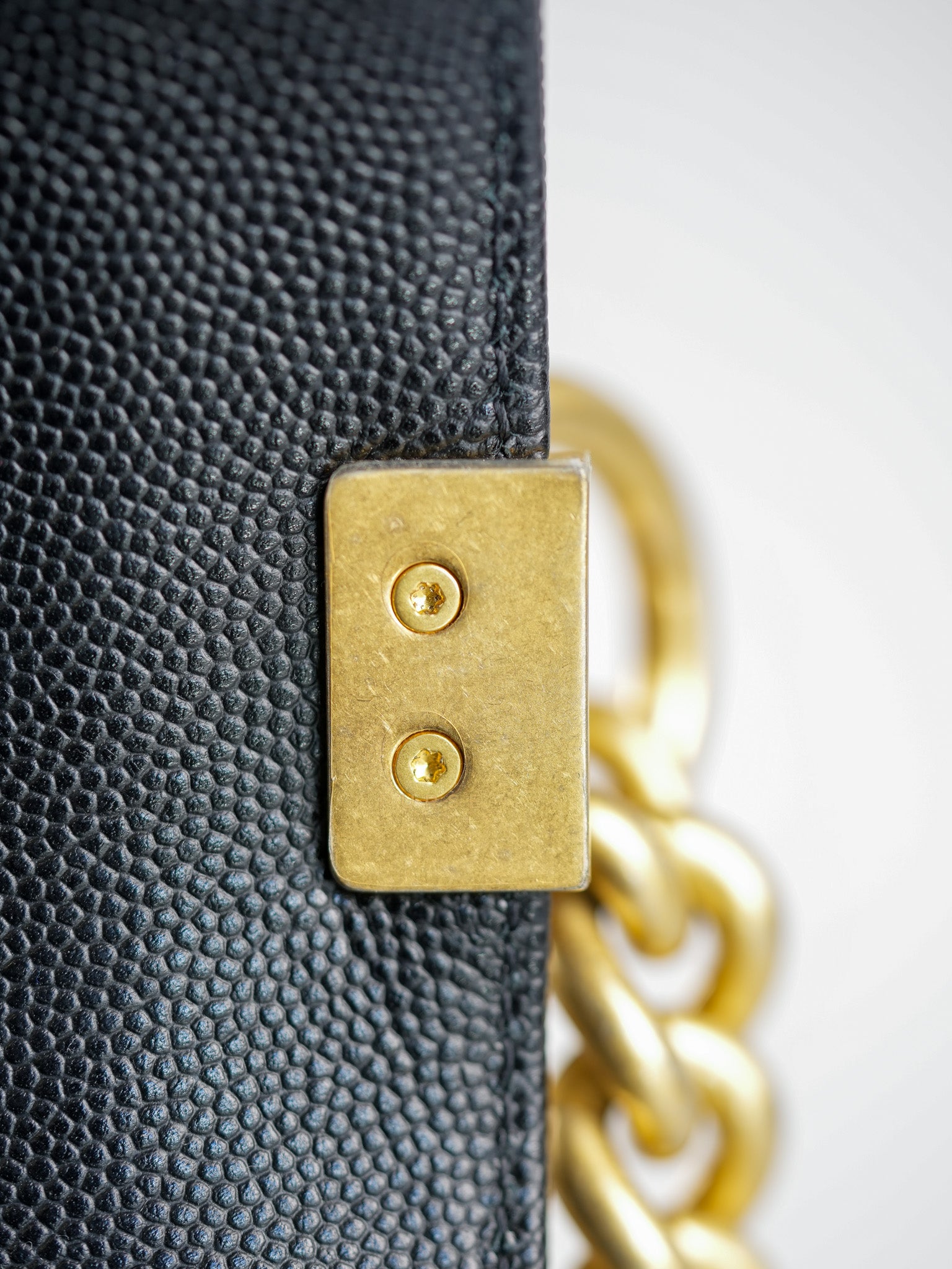 Boy Old Medium Caviar Leather in Aged Gold Hardware in Series 30 | Purse Maison Luxury Bags Shop
