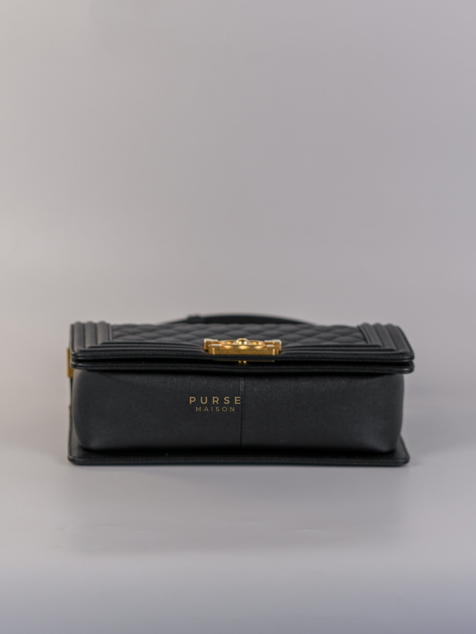 Boy Old Medium Caviar Leather in Aged Gold Hardware in Series 30 | Purse Maison Luxury Bags Shop