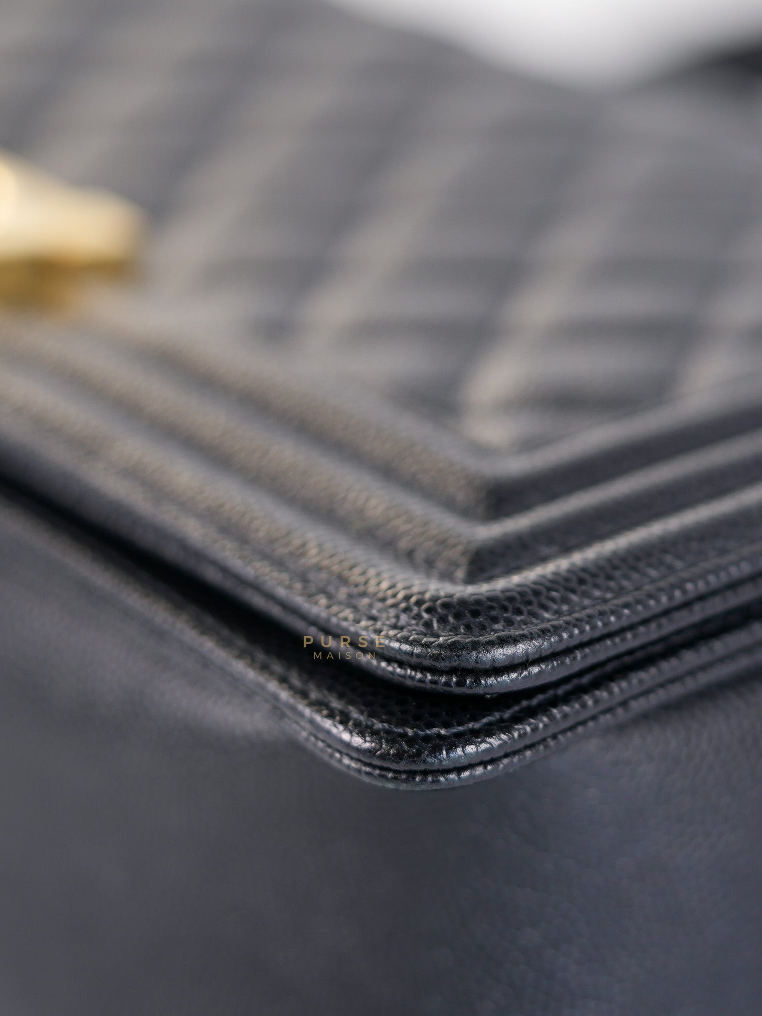 Boy Old Medium Caviar Leather in Aged Gold Hardware in Series 30 | Purse Maison Luxury Bags Shop