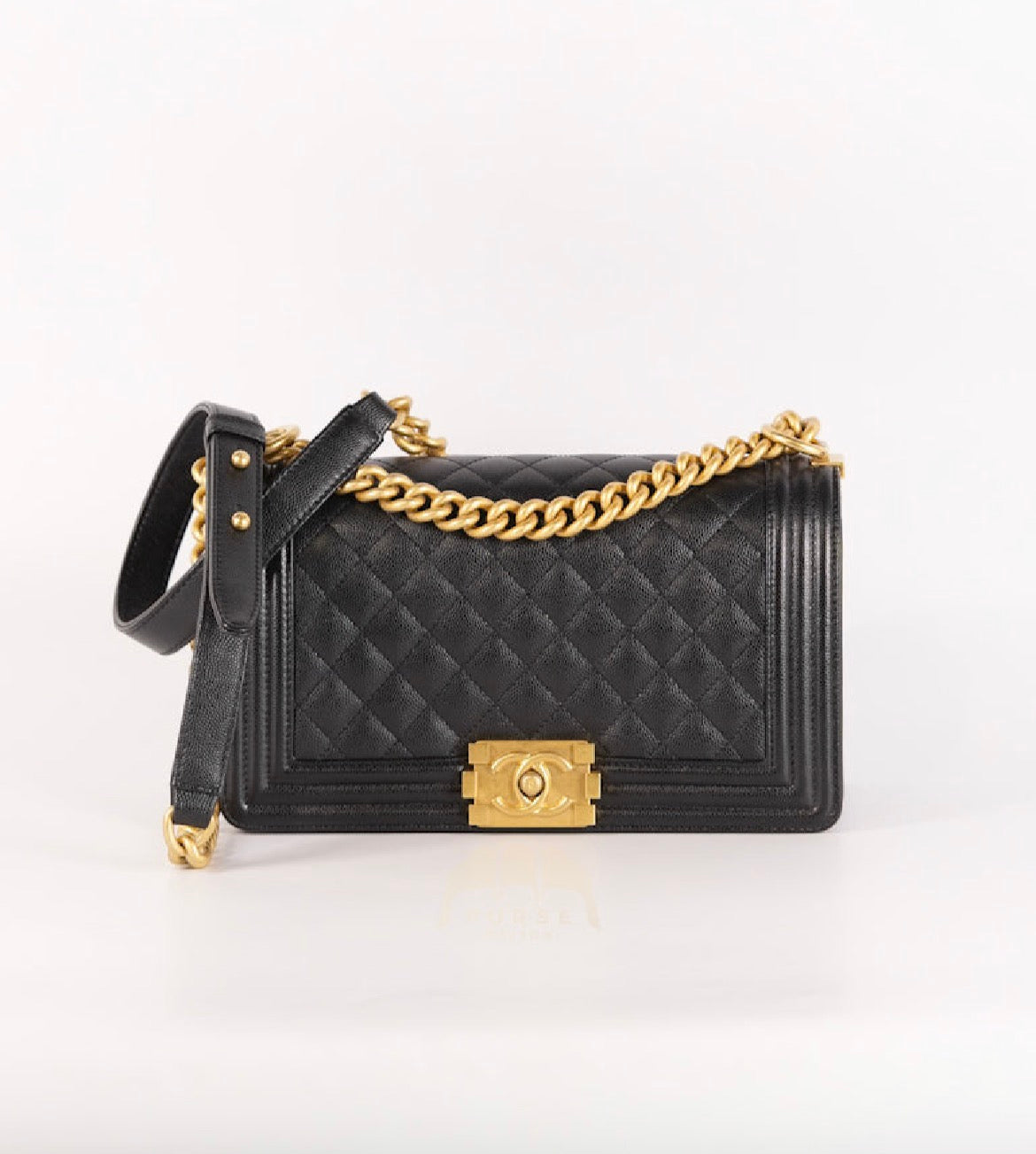 Boy Old Medium Black Caviar (Microchip) | Purse Maison Luxury Bags Shop