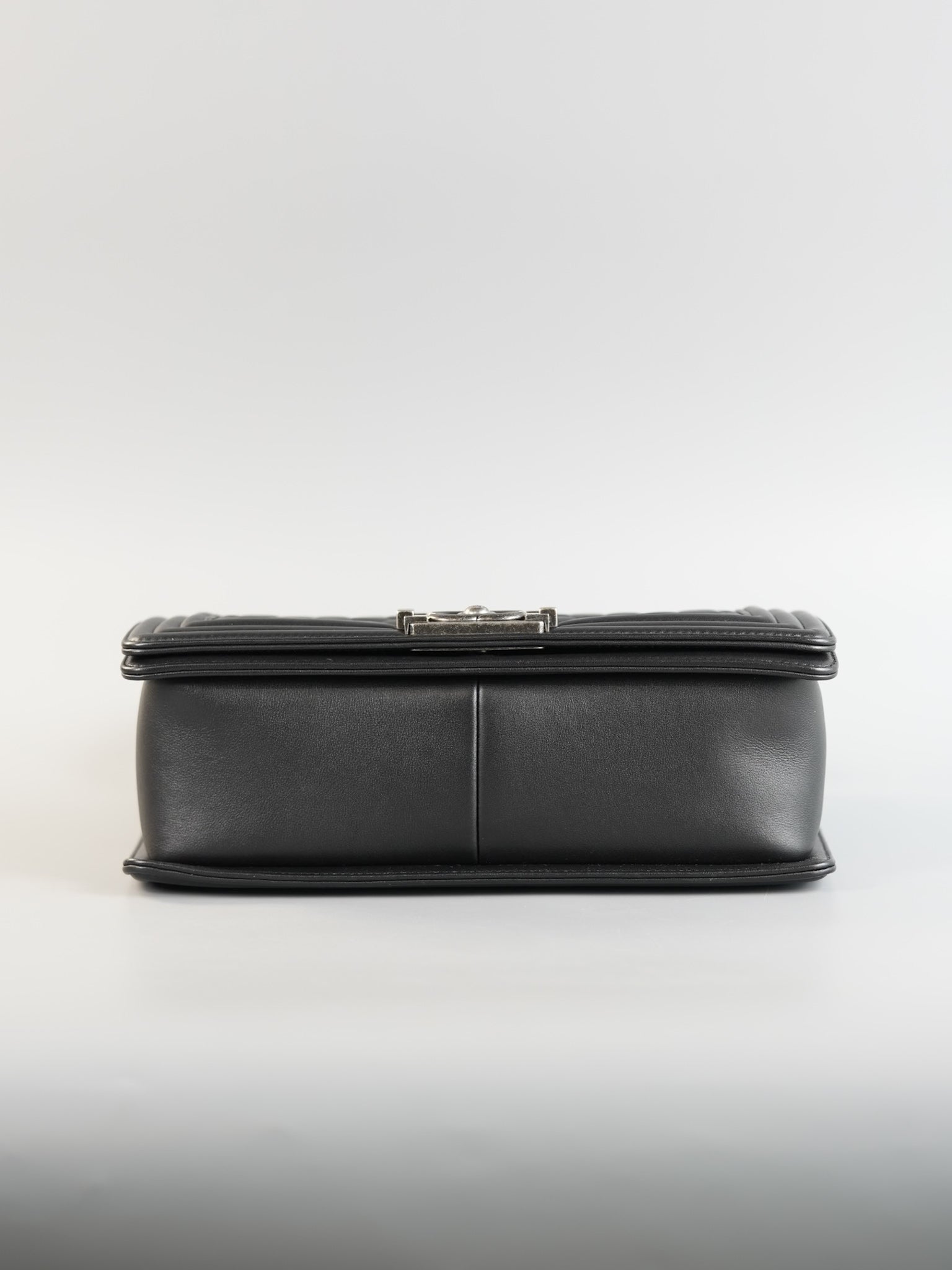 Boy Old Medium Black Quilted Calfskin Leather & Ruthenium Hardware (Microchip) | Purse Maison Luxury Bags Shop