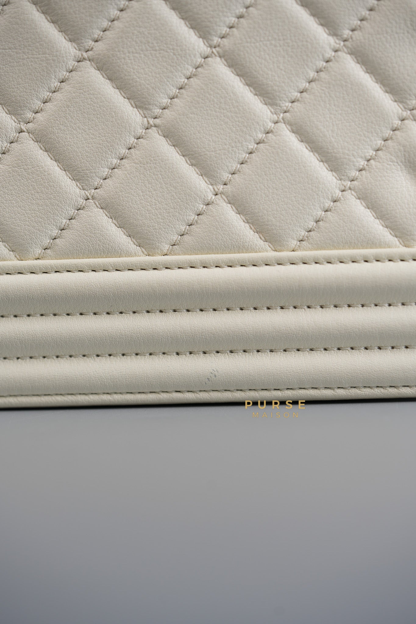 Boy Old Medium Calfskin White in So Black Hardware (Series 25) | Purse Maison Luxury Bags Shop