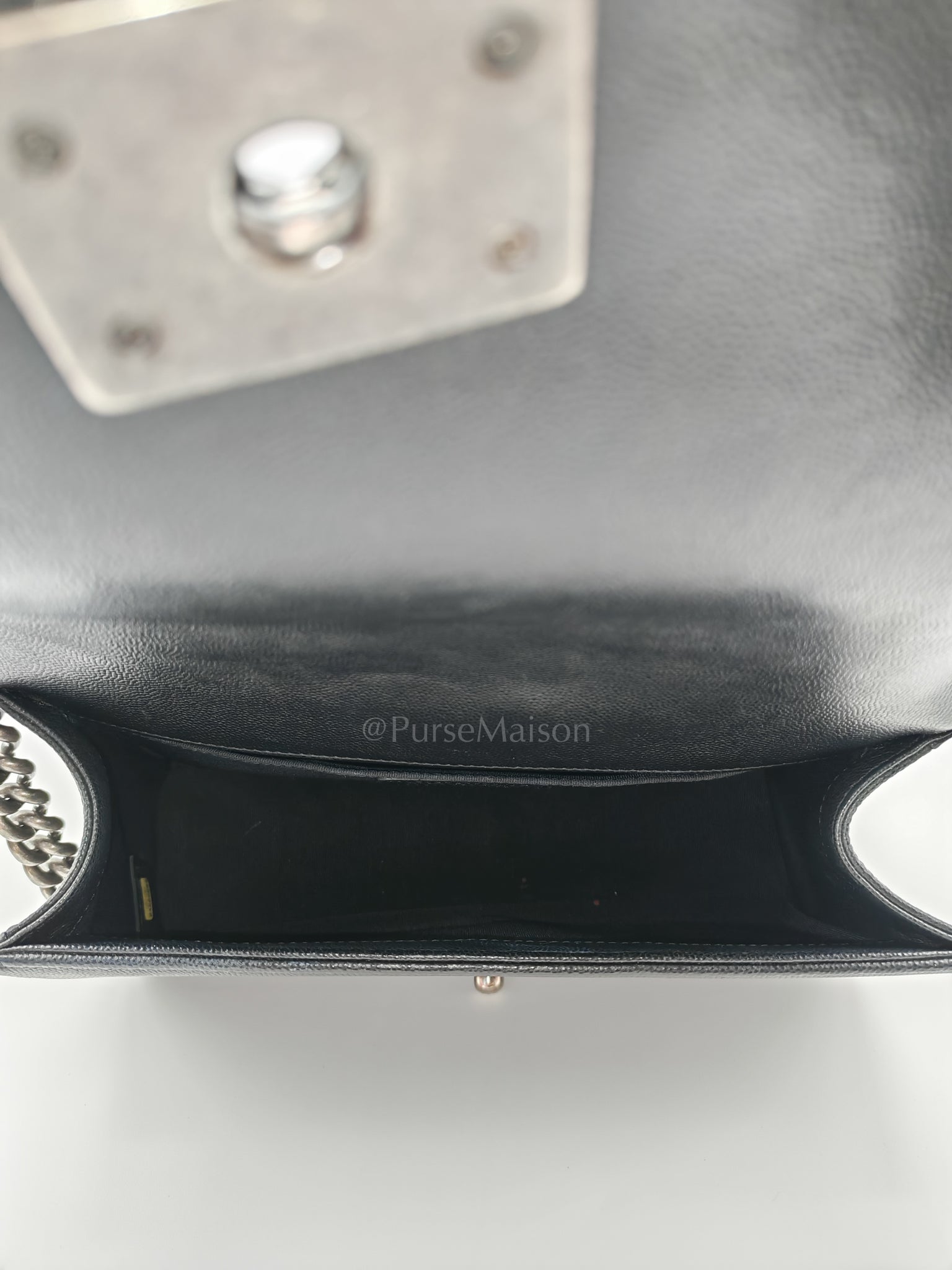 Boy Old Medium Chevron in Black Caviar Leather and Ruthenium Hardware Series 24 | Purse Maison Luxury Bags Shop