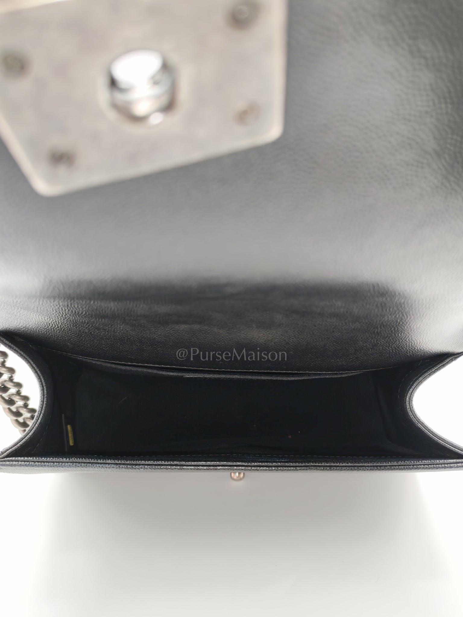Boy Old Medium Chevron in Black Caviar Leather and Ruthenium Hardware Series 24 | Purse Maison Luxury Bags Shop