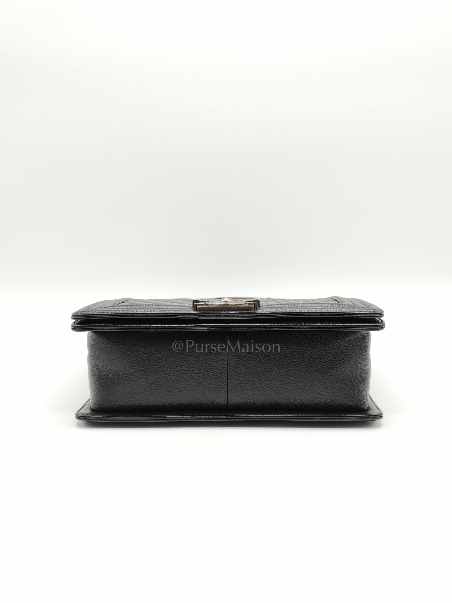 Boy Old Medium Chevron in Black Caviar Leather and Ruthenium Hardware Series 24 | Purse Maison Luxury Bags Shop