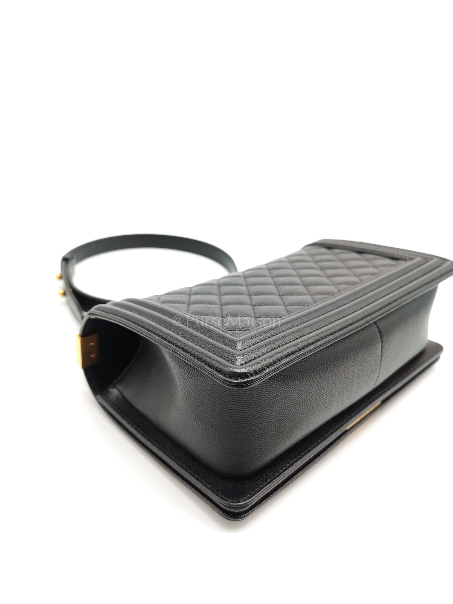 Boy Old Medium in Black Caviar Leather Aged Gold Hardware (Series 29) | Purse Maison Luxury Bags Shop