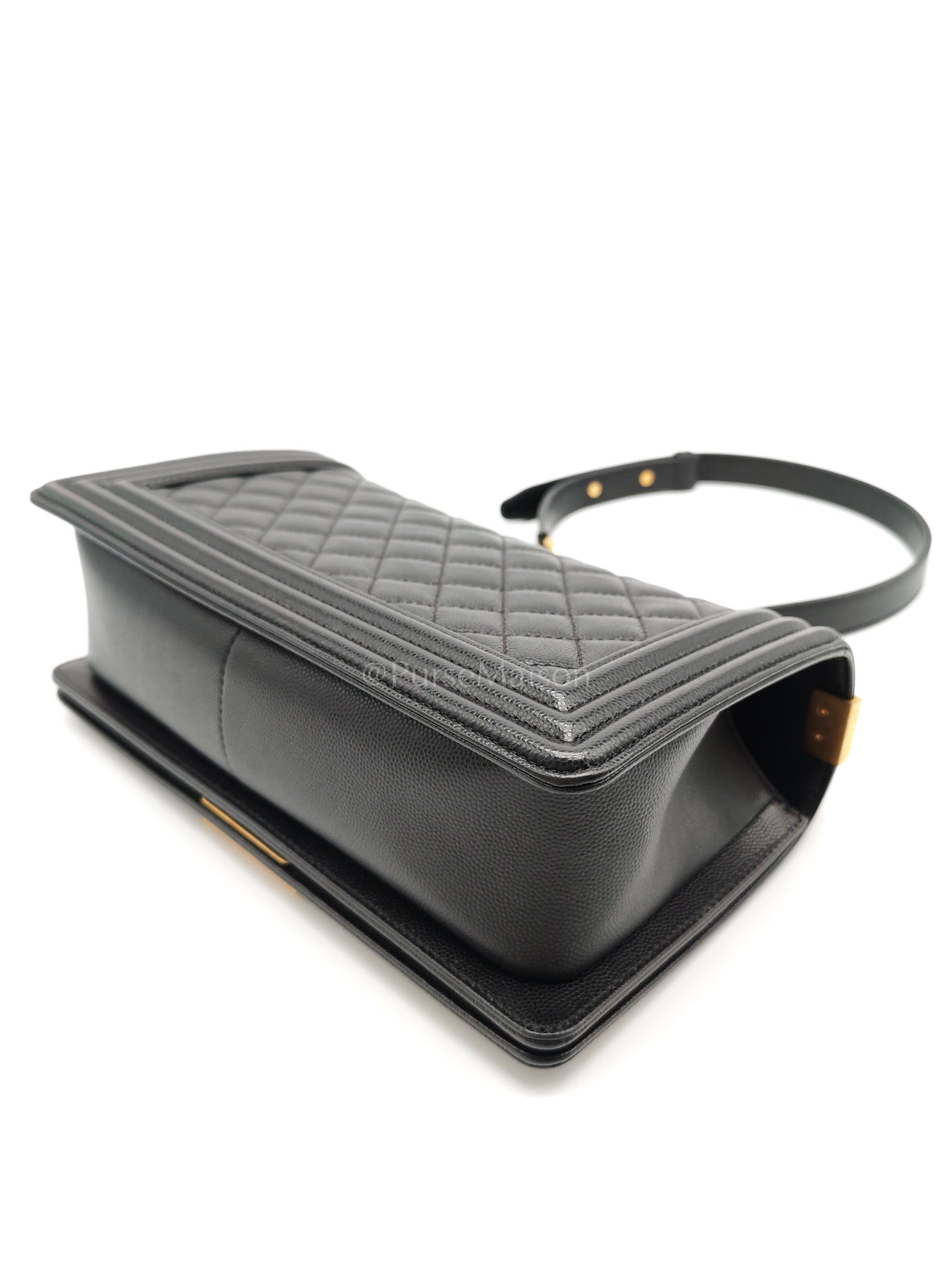 Boy Old Medium in Black Caviar Leather Aged Gold Hardware (Series 29) | Purse Maison Luxury Bags Shop