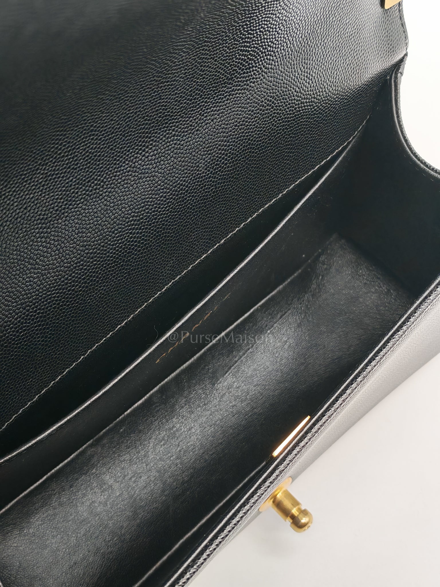 Boy Old Medium in Black Caviar Leather and Aged Gold Hardware (Microchip) | Purse Maison Luxury Bags Shop