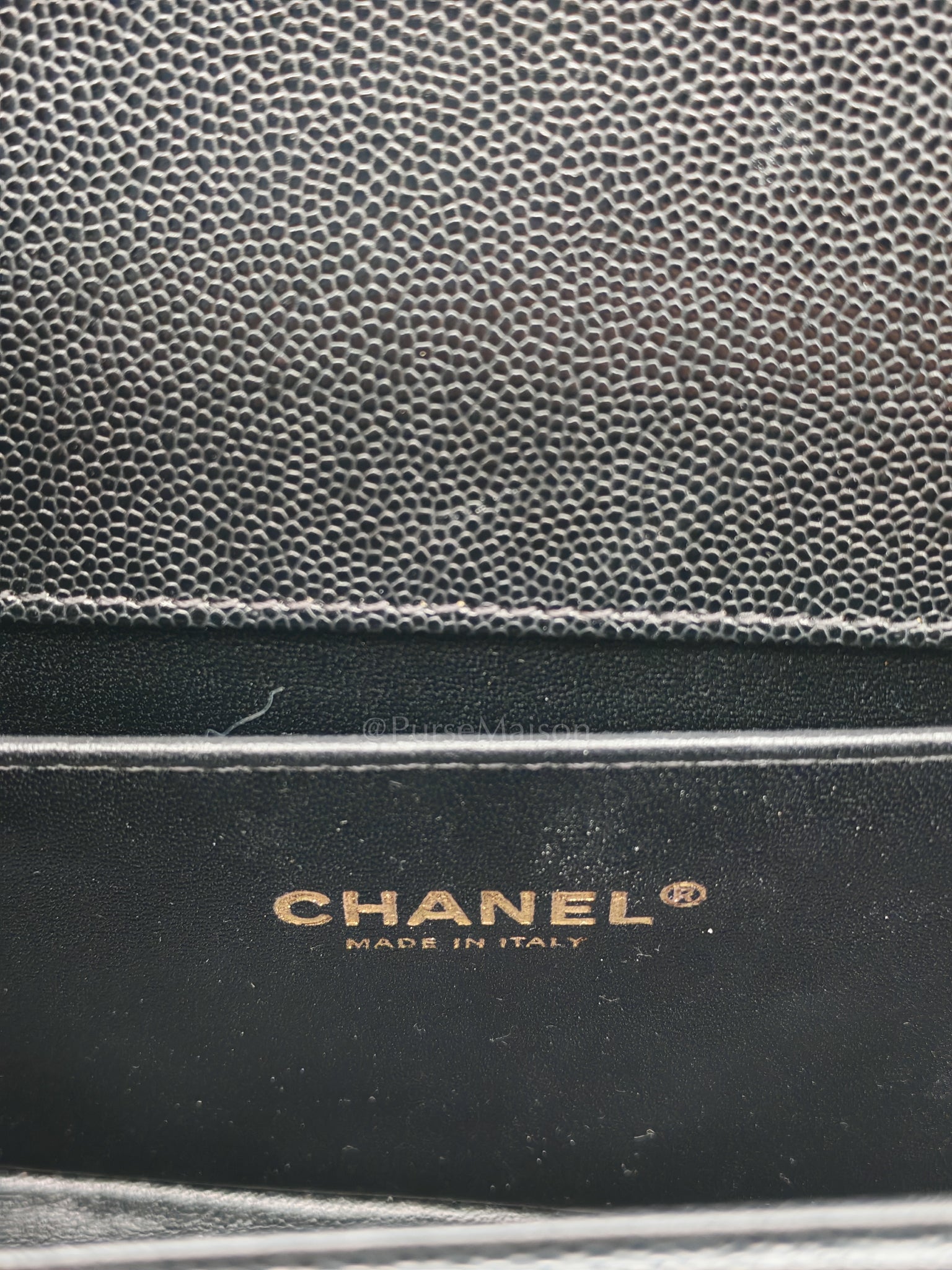 Boy Old Medium in Black Caviar Leather and Aged Gold Hardware (Microchip) | Purse Maison Luxury Bags Shop