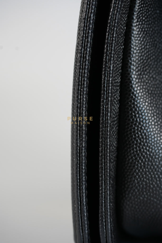 Boy Old Medium in Black Caviar Leather and Aged Gold Hardware Series 28 | Purse Maison Luxury Bags Shop