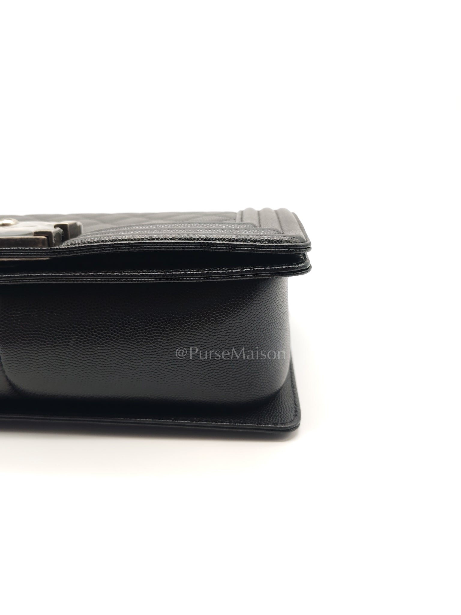 Boy Old Medium in Black Caviar Leather and Ruthenium Hardware Series 27 | Purse Maison Luxury Bags Shop