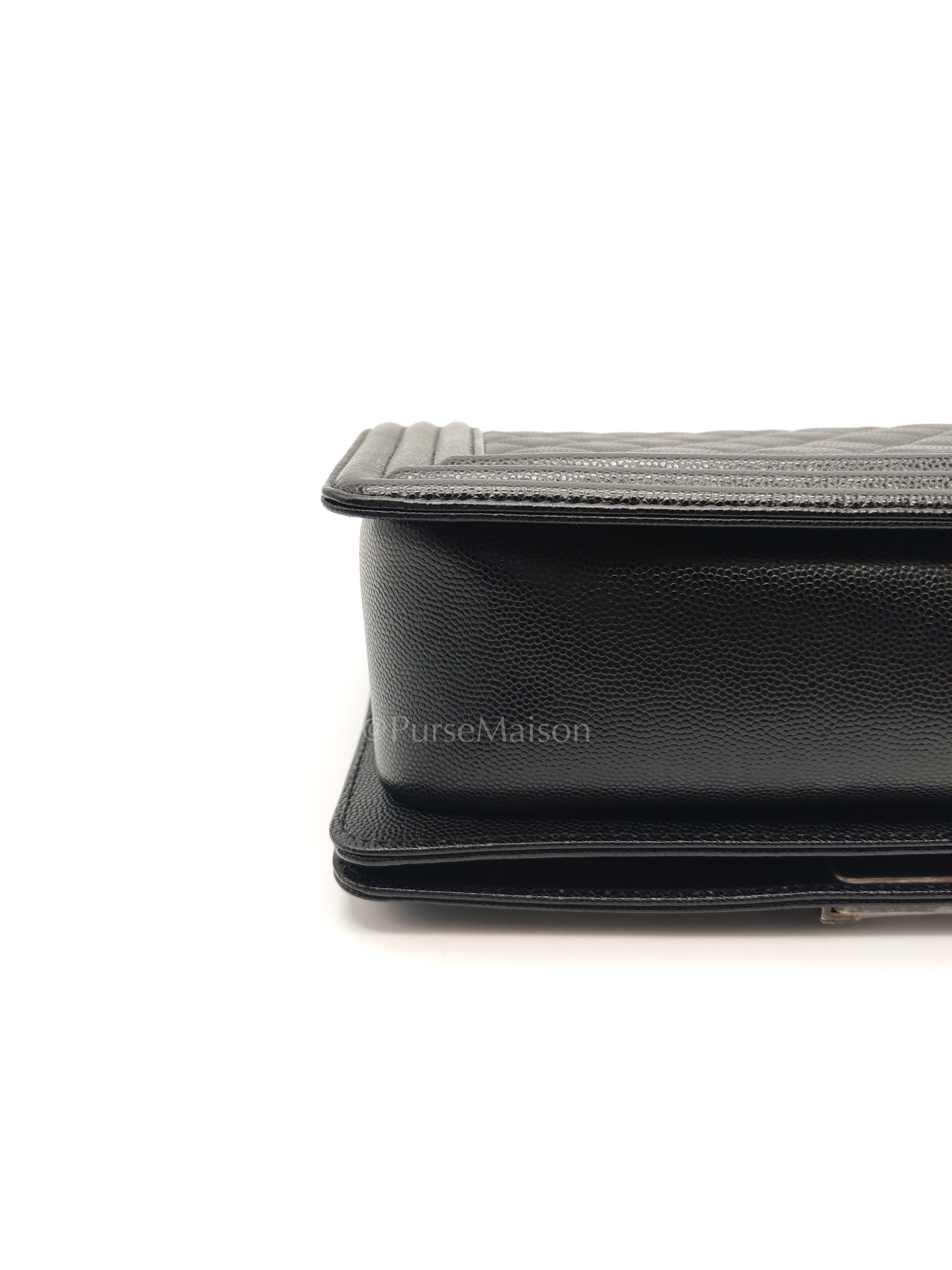 Boy Old Medium in Black Caviar Leather and Ruthenium Hardware Series 27 | Purse Maison Luxury Bags Shop
