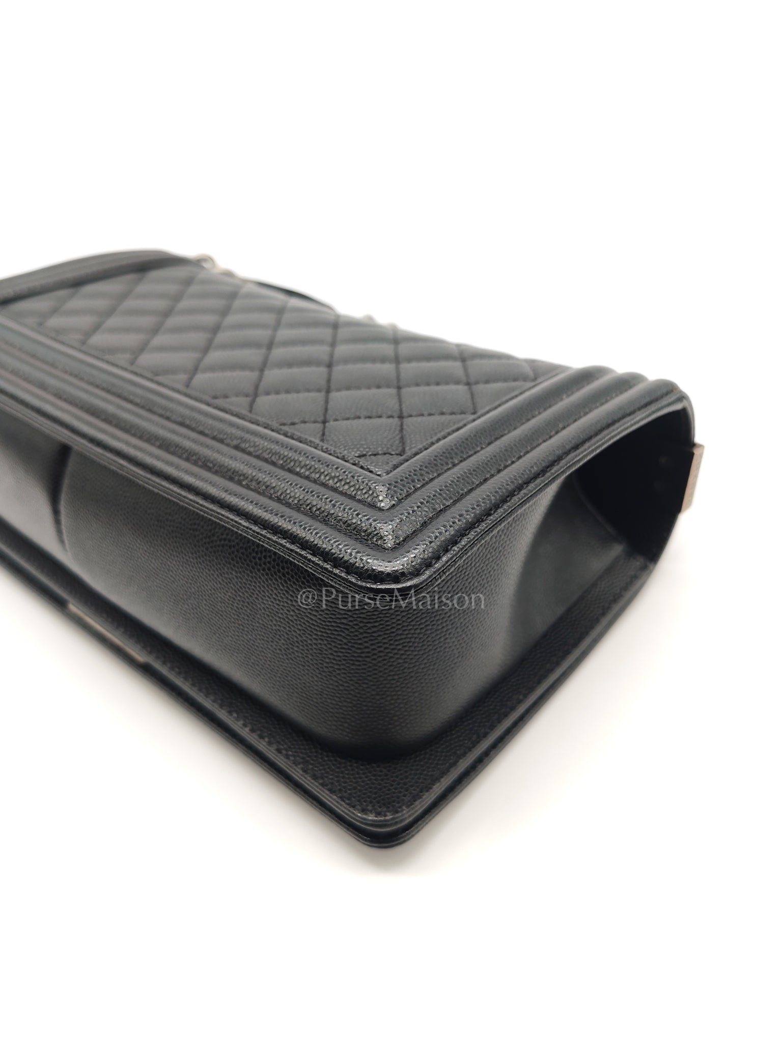 Boy Old Medium in Black Caviar Leather and Ruthenium Hardware Series 27 | Purse Maison Luxury Bags Shop