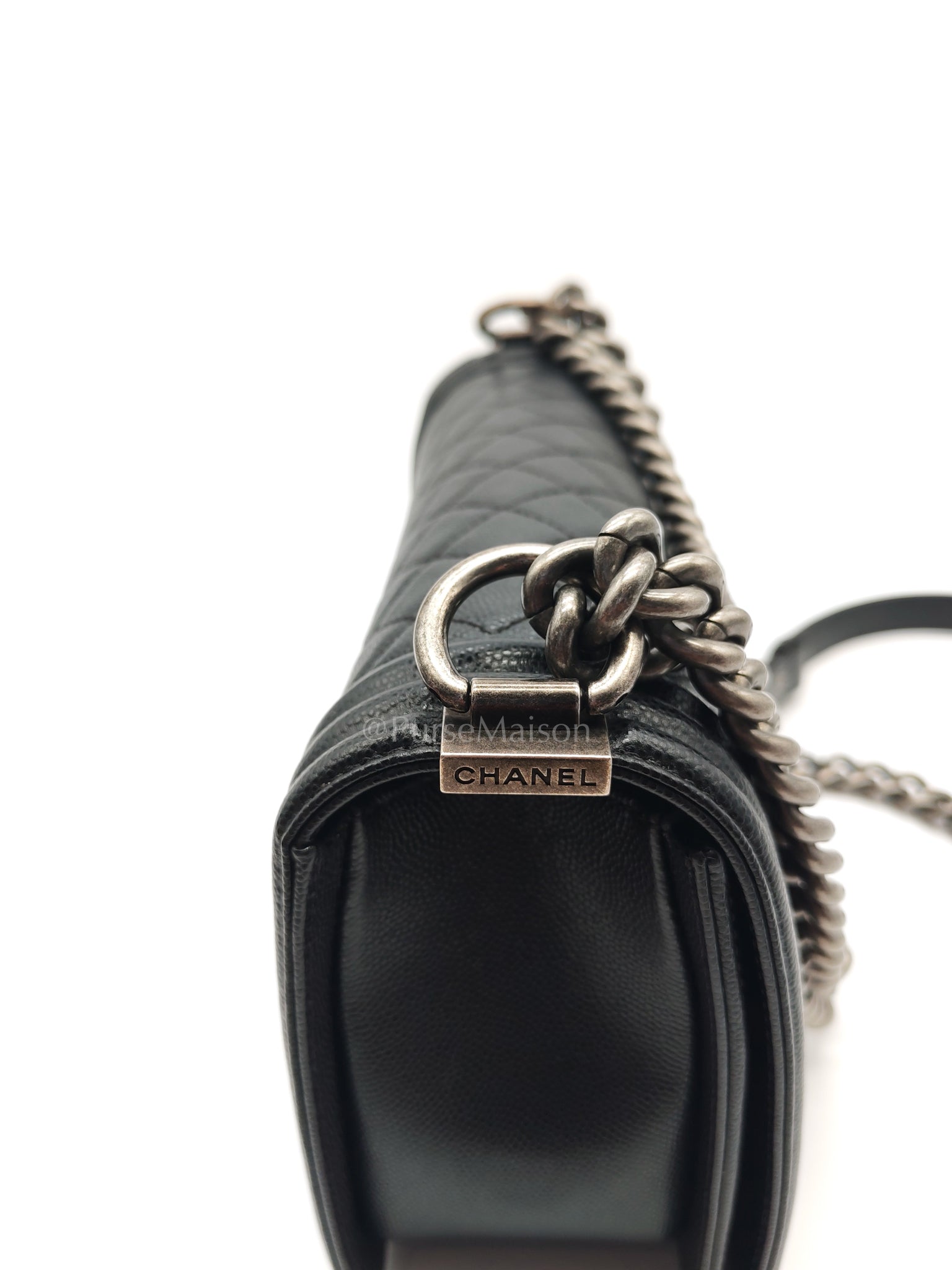 Boy Old Medium in Black Caviar Leather and Ruthenium Hardware Series 27 | Purse Maison Luxury Bags Shop