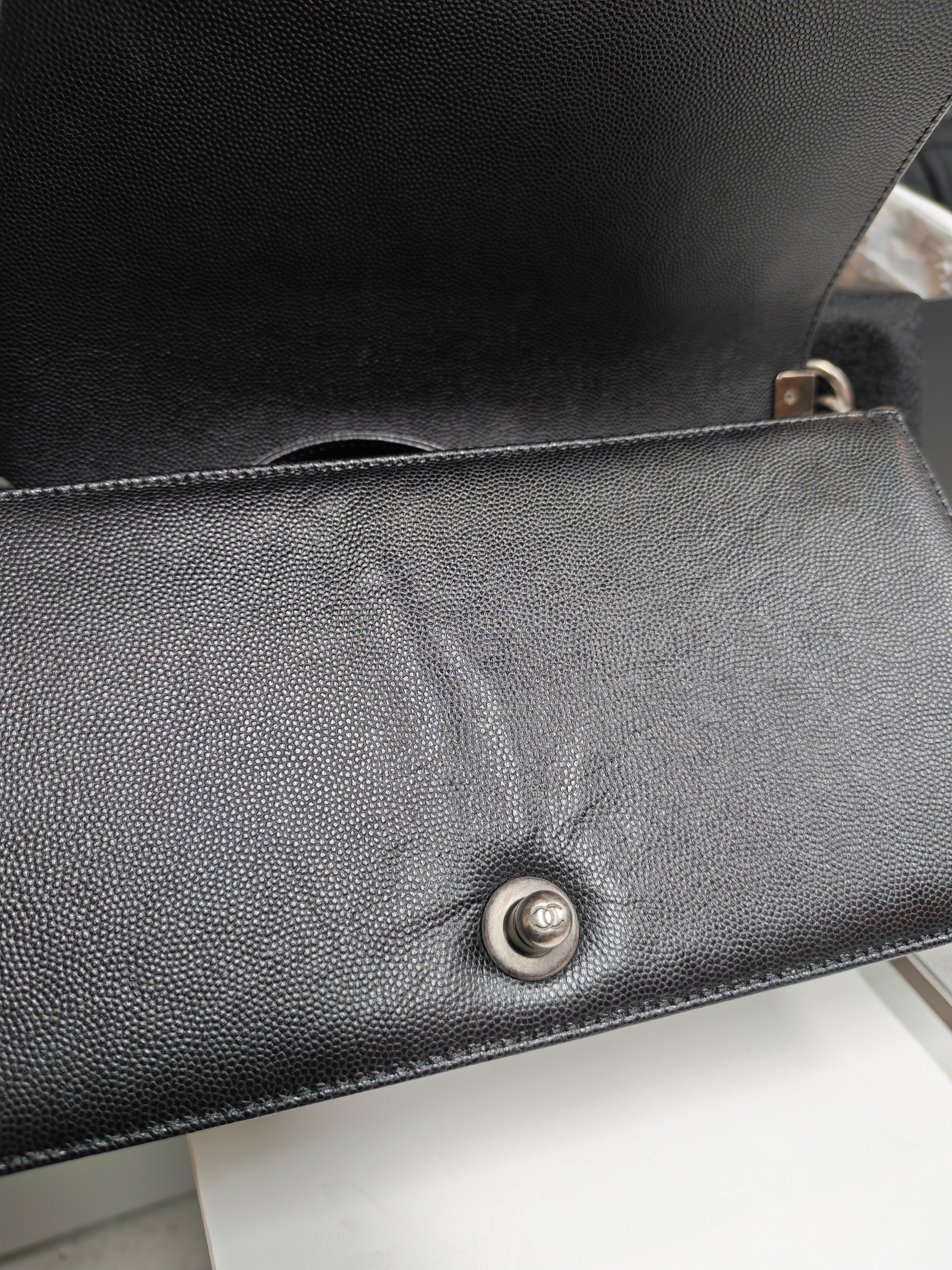 Boy Old Medium in Black Caviar Leather and Ruthenium Hardware Series 27 | Purse Maison Luxury Bags Shop