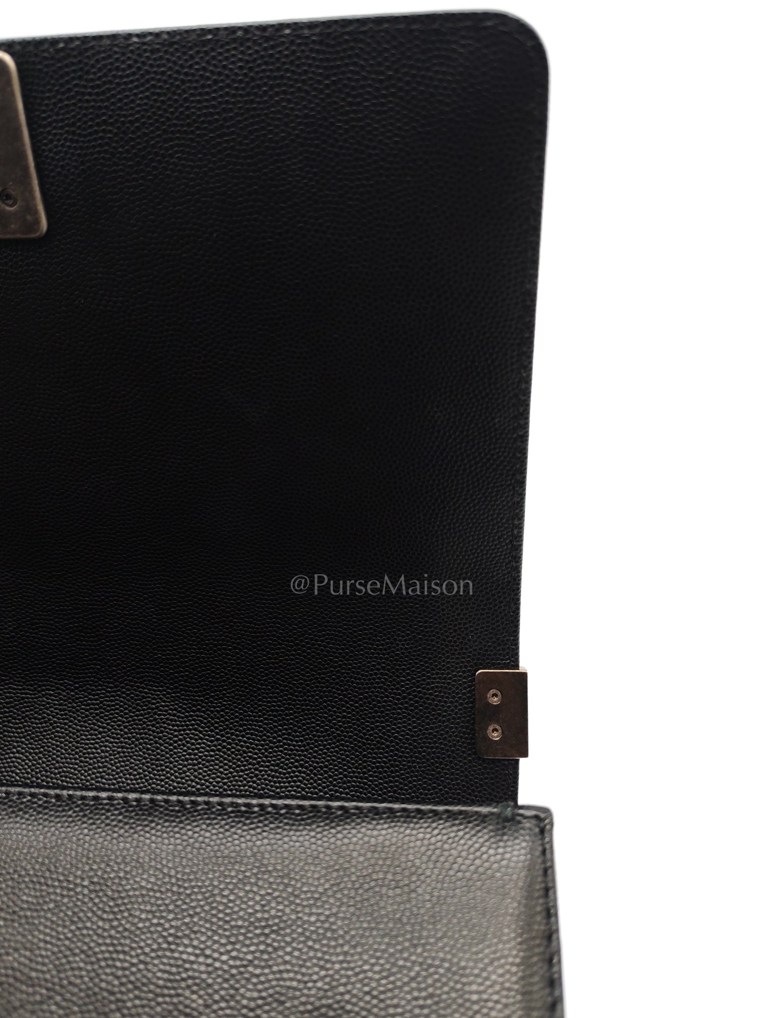 Boy Old Medium in Black Caviar Leather and Ruthenium Hardware Series 27 | Purse Maison Luxury Bags Shop
