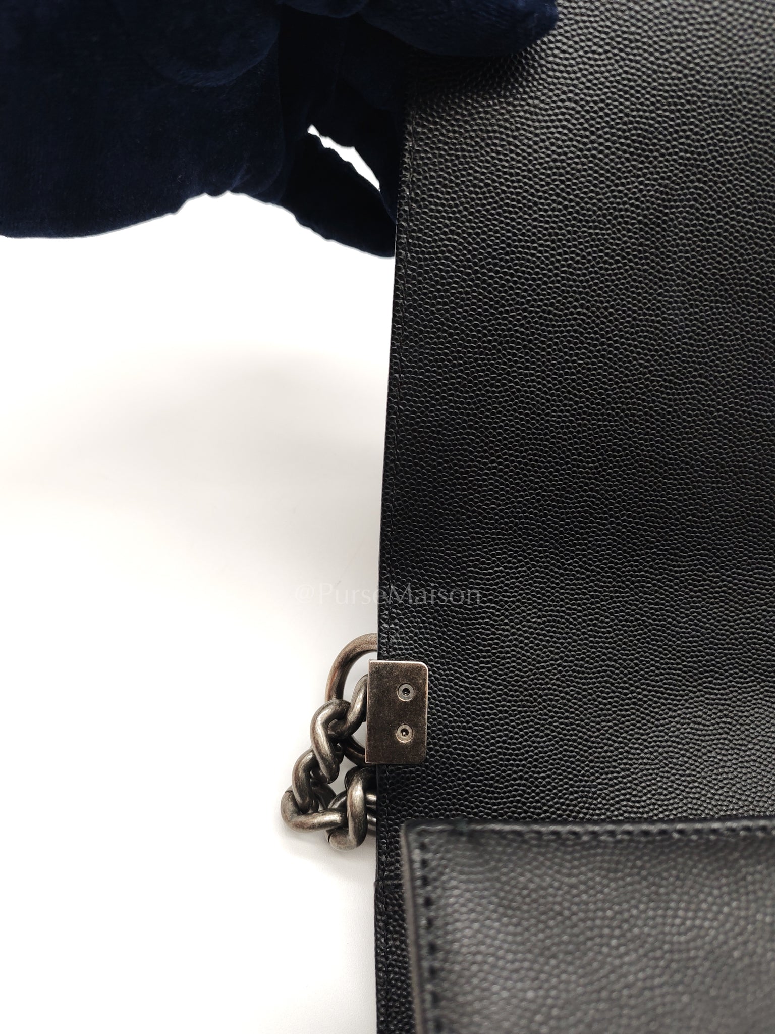 Boy Old Medium in Black Caviar Leather and Ruthenium Hardware Series 27 | Purse Maison Luxury Bags Shop