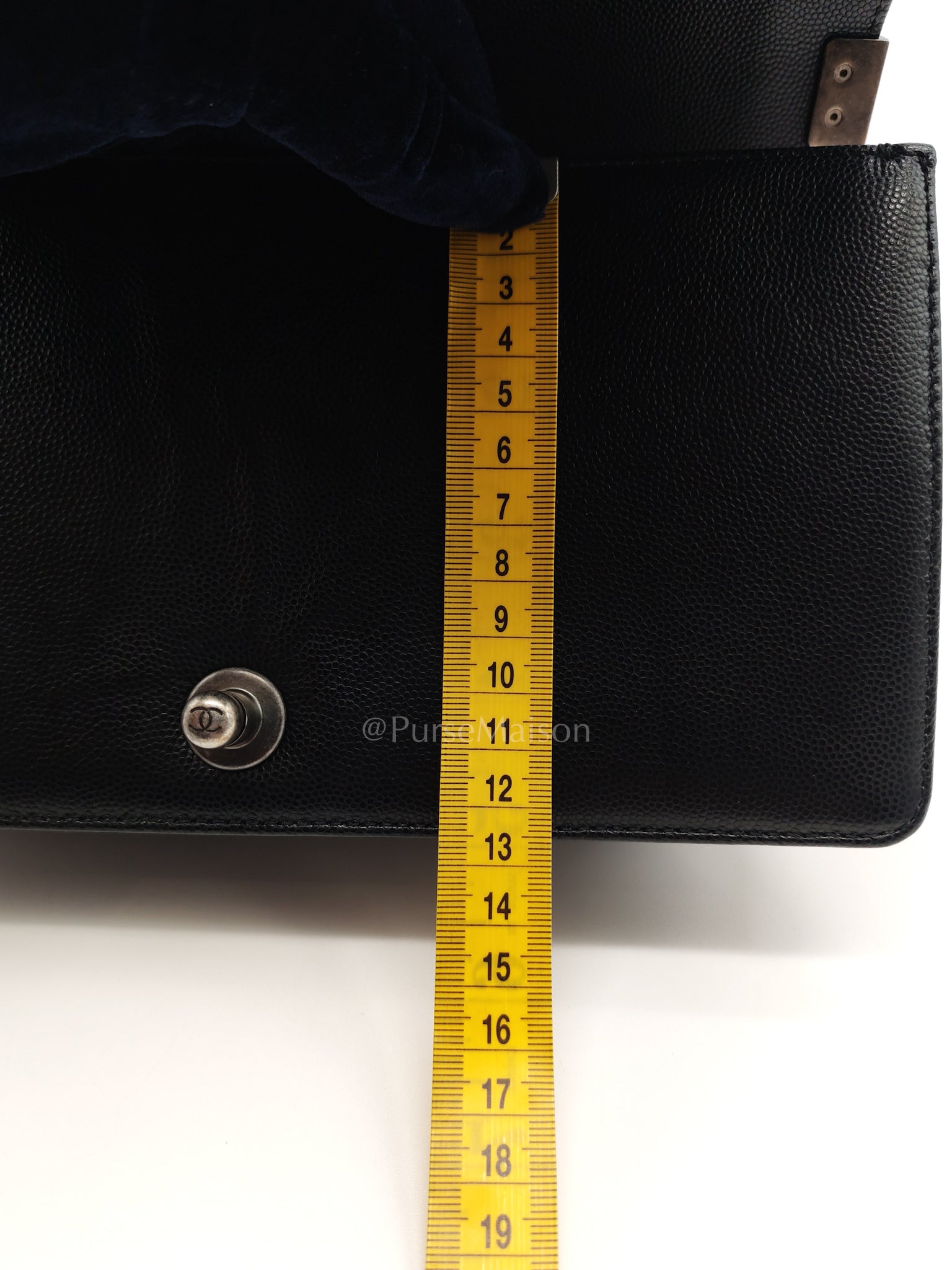 Boy Old Medium in Black Caviar Leather and Ruthenium Hardware Series 27 | Purse Maison Luxury Bags Shop