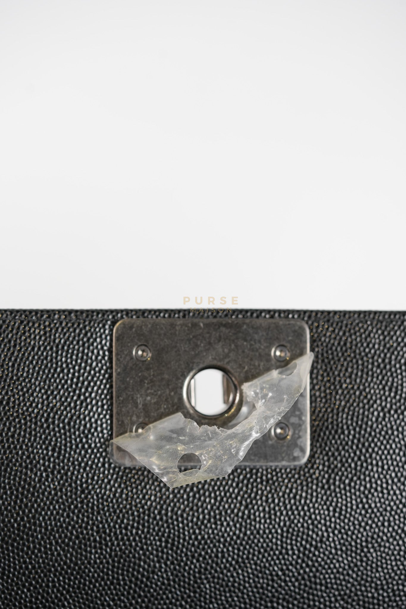 Boy Old Medium in Black Caviar Leather Ruthenium Hardware (Microchip) | Purse Maison Luxury Bags Shop