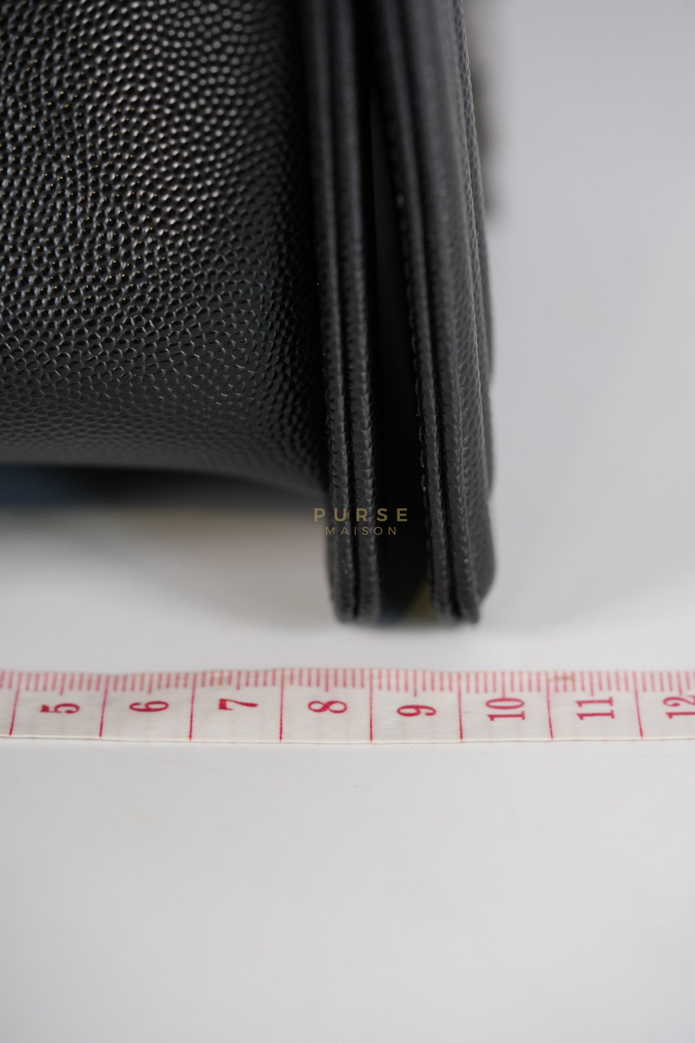 Boy Old Medium in Black Caviar Leather Ruthenium Hardware (Microchip) | Purse Maison Luxury Bags Shop