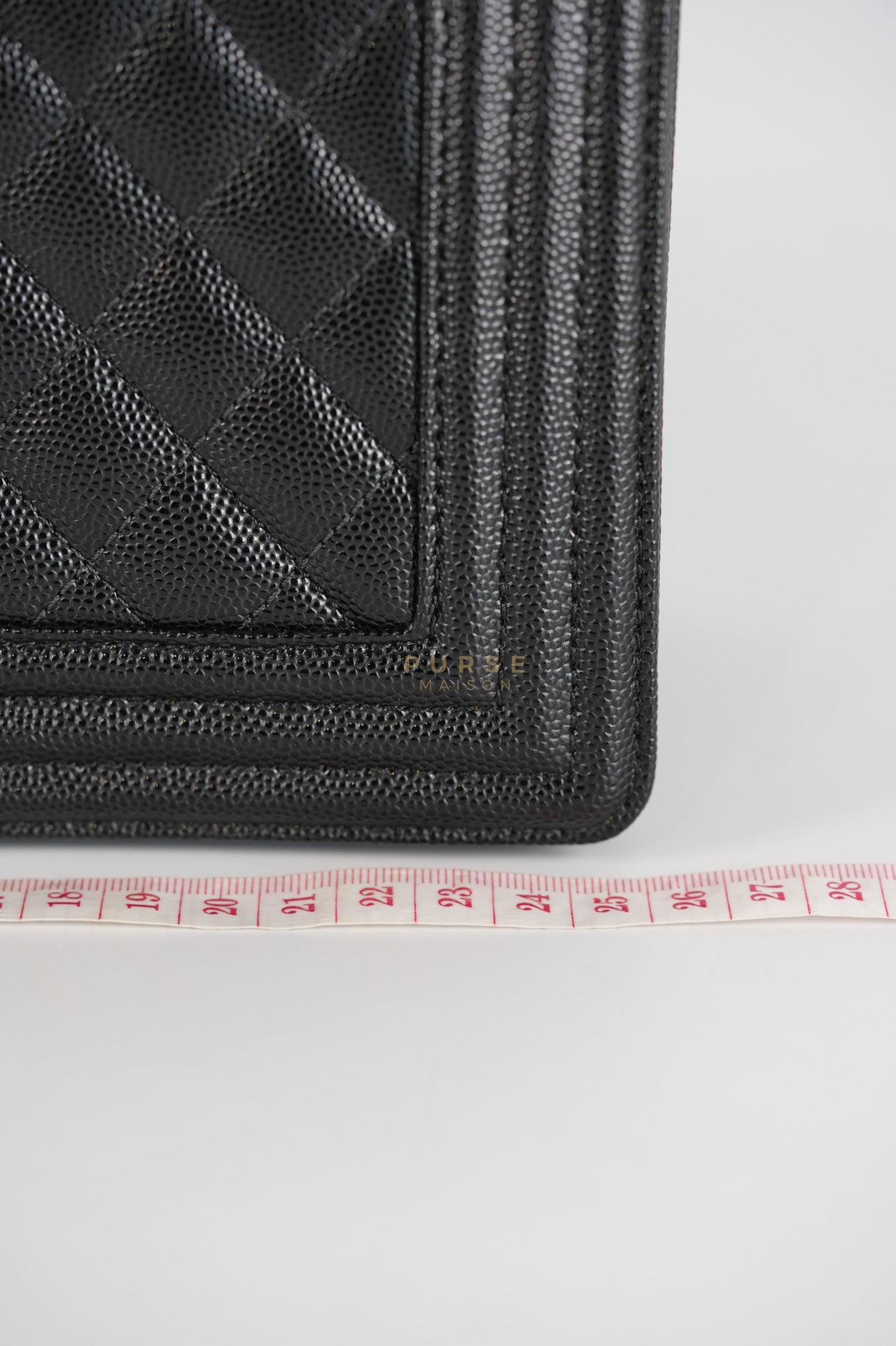 Boy Old Medium in Black Caviar Leather Ruthenium Hardware (Microchip) | Purse Maison Luxury Bags Shop