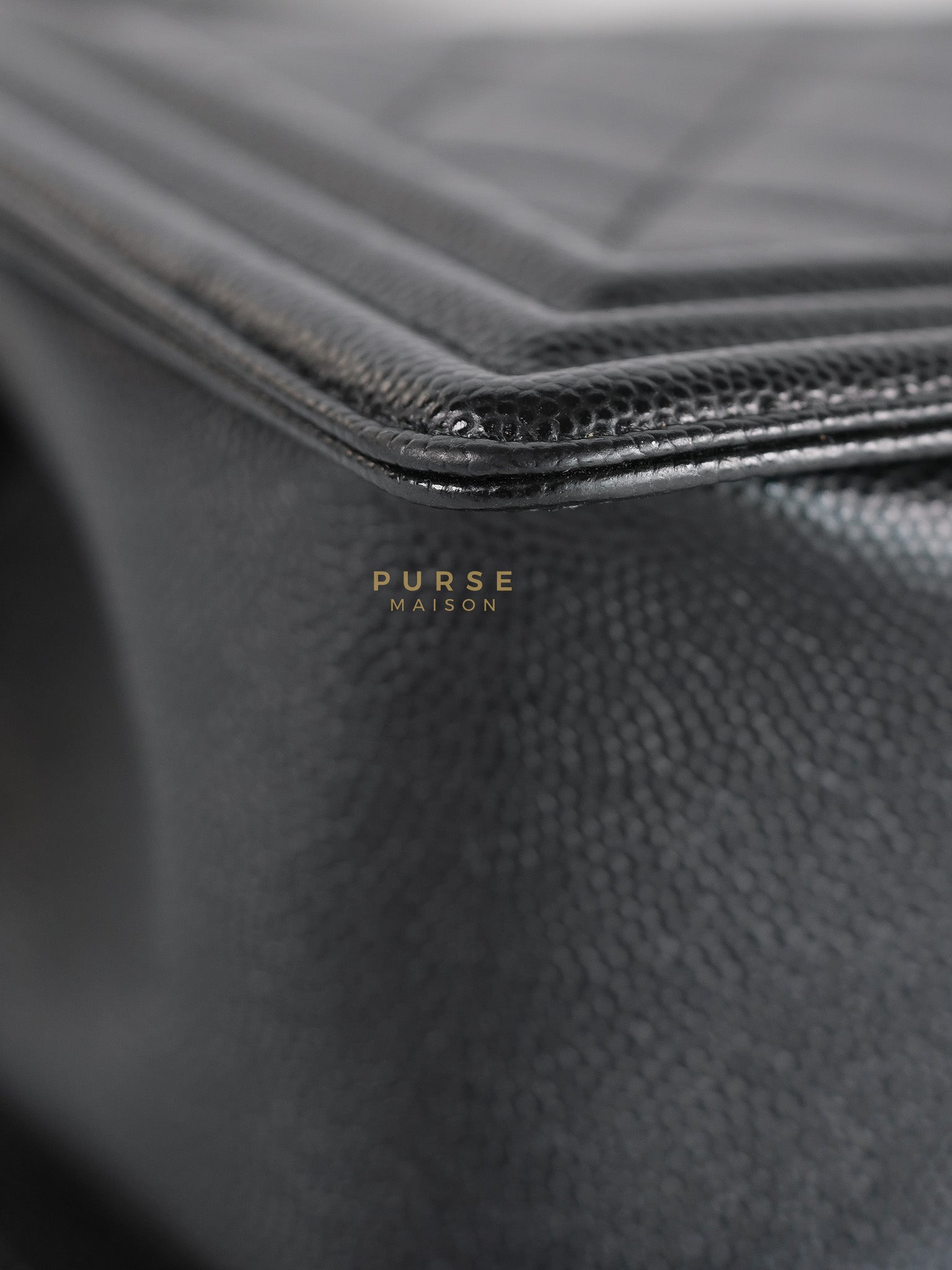 Boy Old Medium in Black Quilted Caviar Leather & Aged Gold Hardware Series 29 | Purse Maison Luxury Bags Shop
