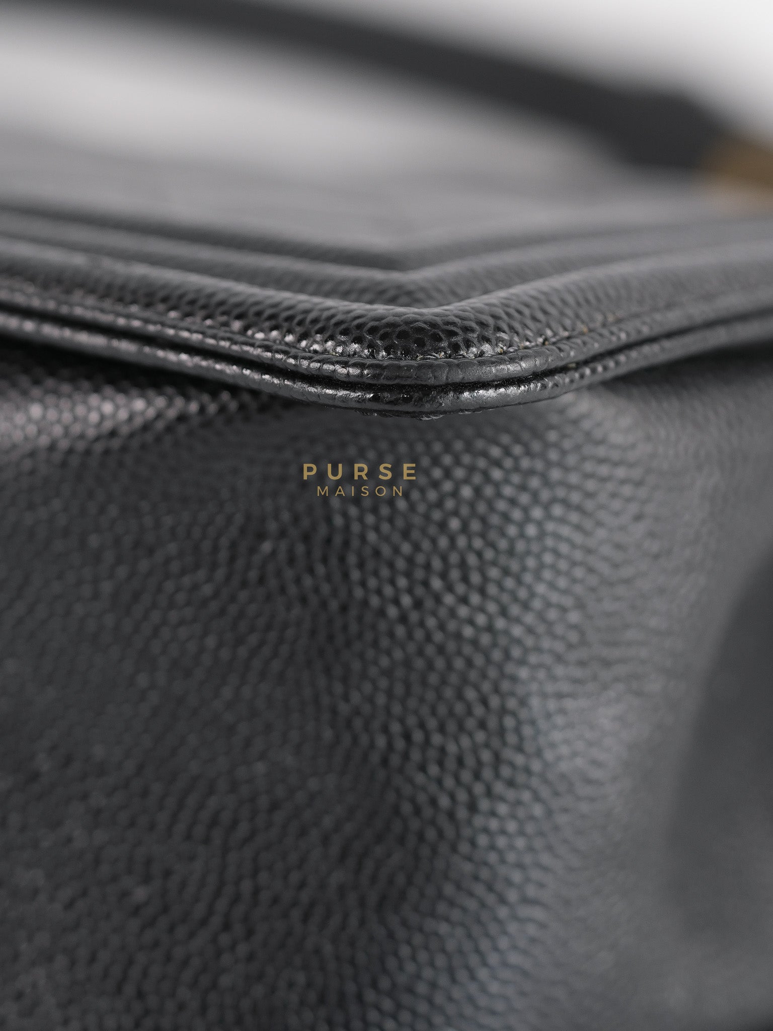 Boy Old Medium in Black Quilted Caviar Leather & Aged Gold Hardware Series 29 | Purse Maison Luxury Bags Shop