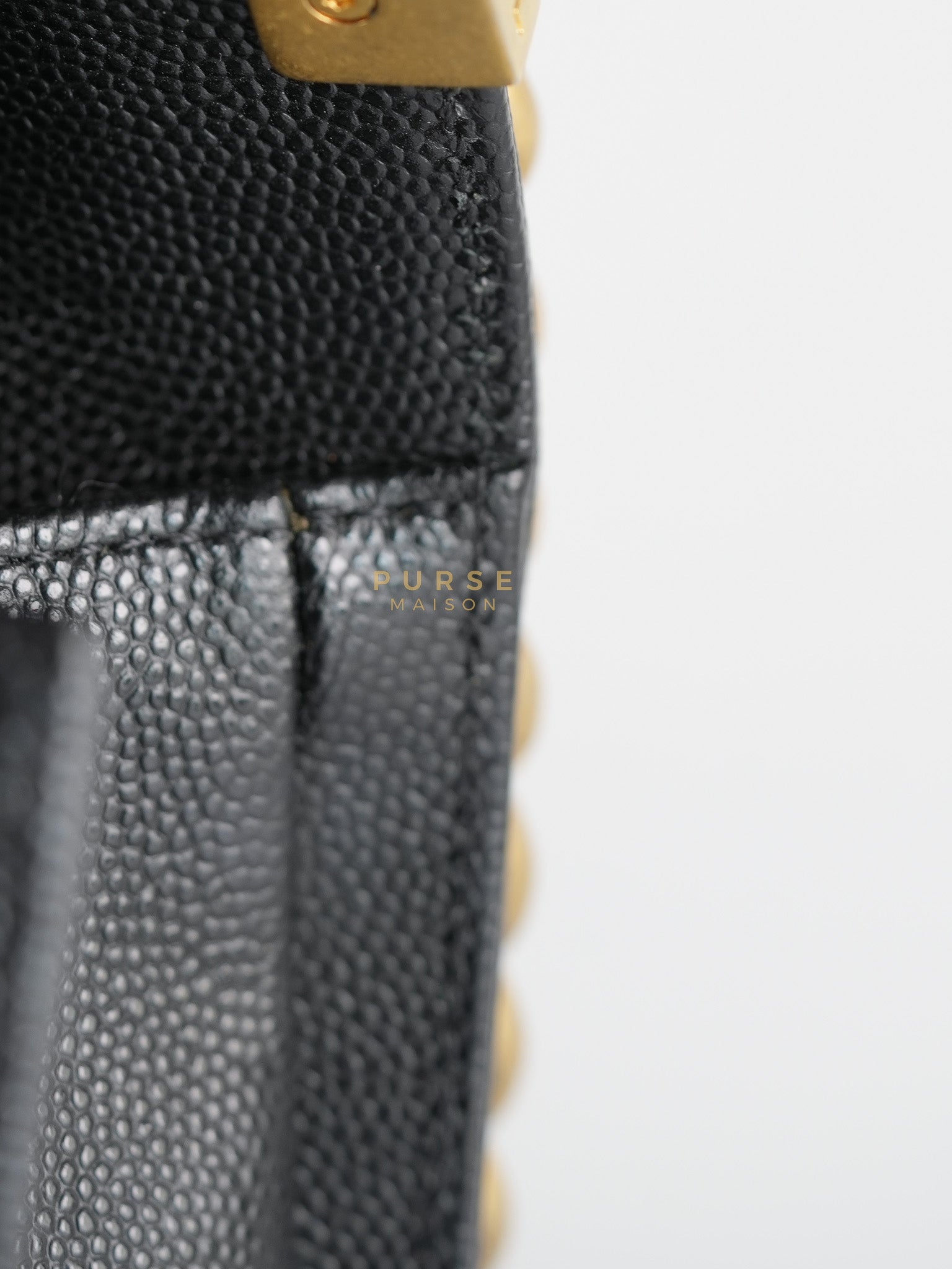 Boy Old Medium in Black Quilted Caviar Leather & Aged Gold Hardware Series 29 | Purse Maison Luxury Bags Shop